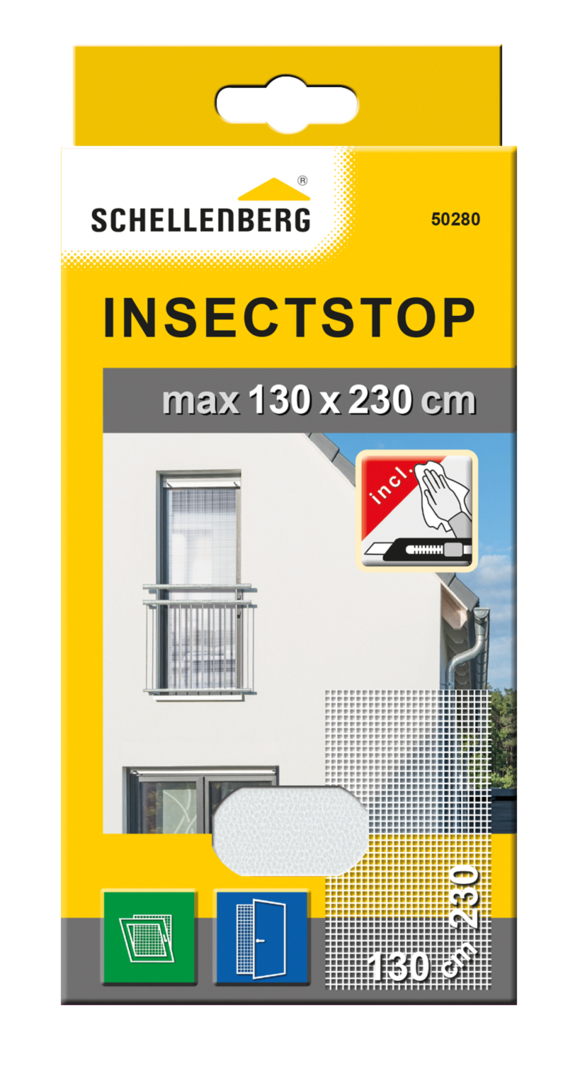 Tela de mosquitera poliester blanco 130x230cm recortable para puerta autoadhesiva - 8