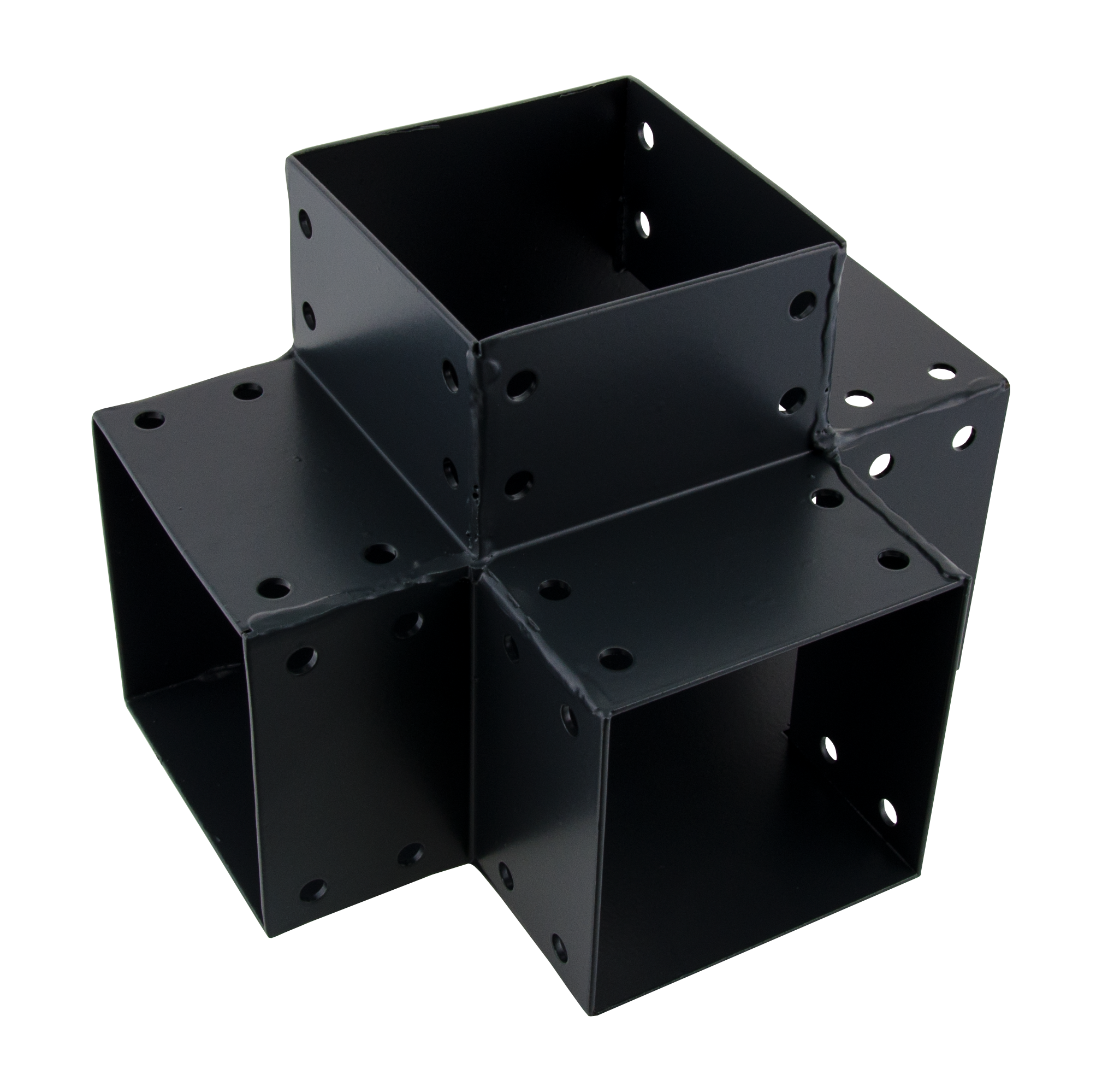 Connecteur 4D angle 90° gris pour poteau bois, H.9 x P.9 cm - 5