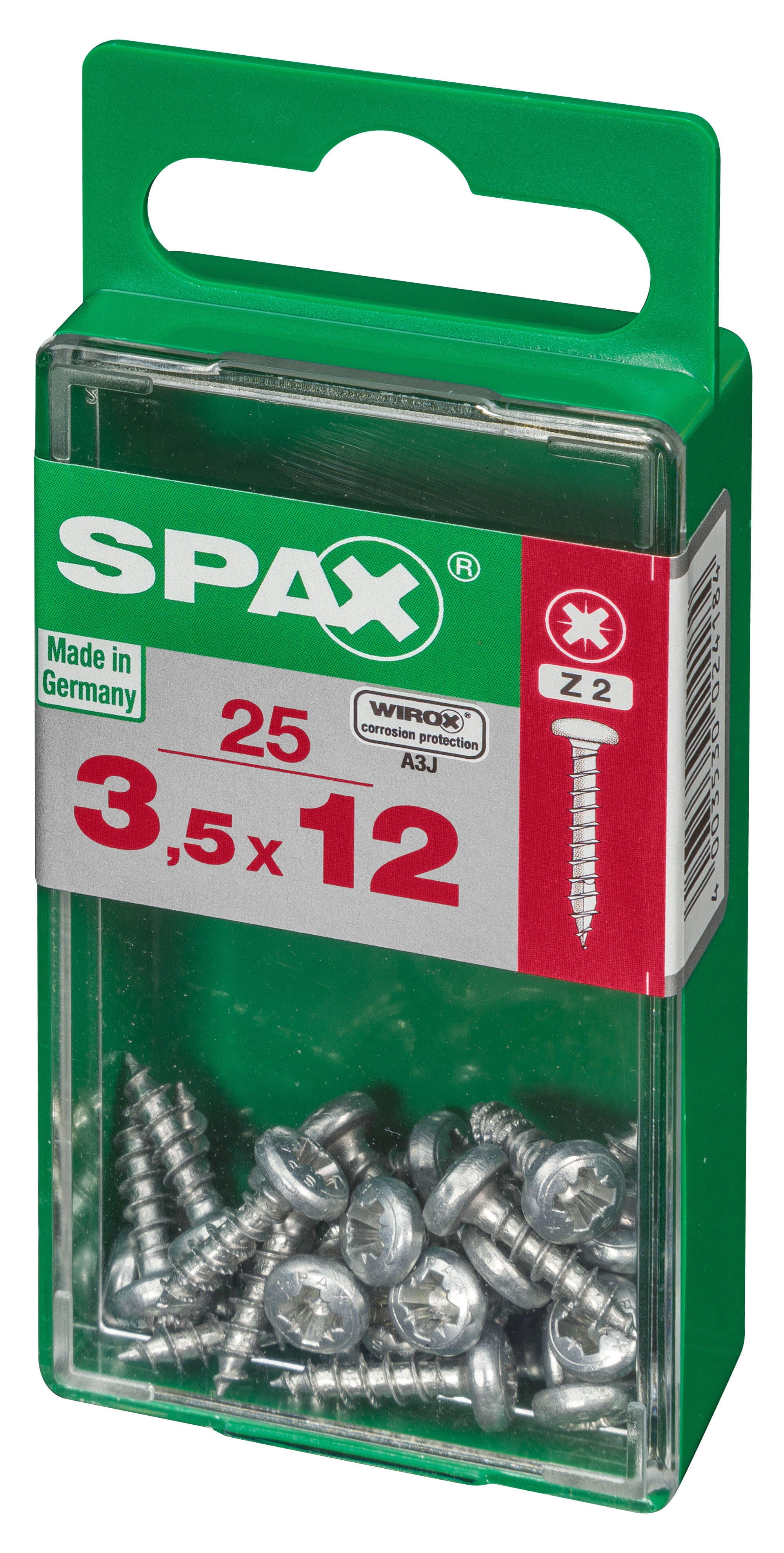 25 vis acier tête ronde t-star+ SPAX, Ø3.5 x L.12 mm - 3