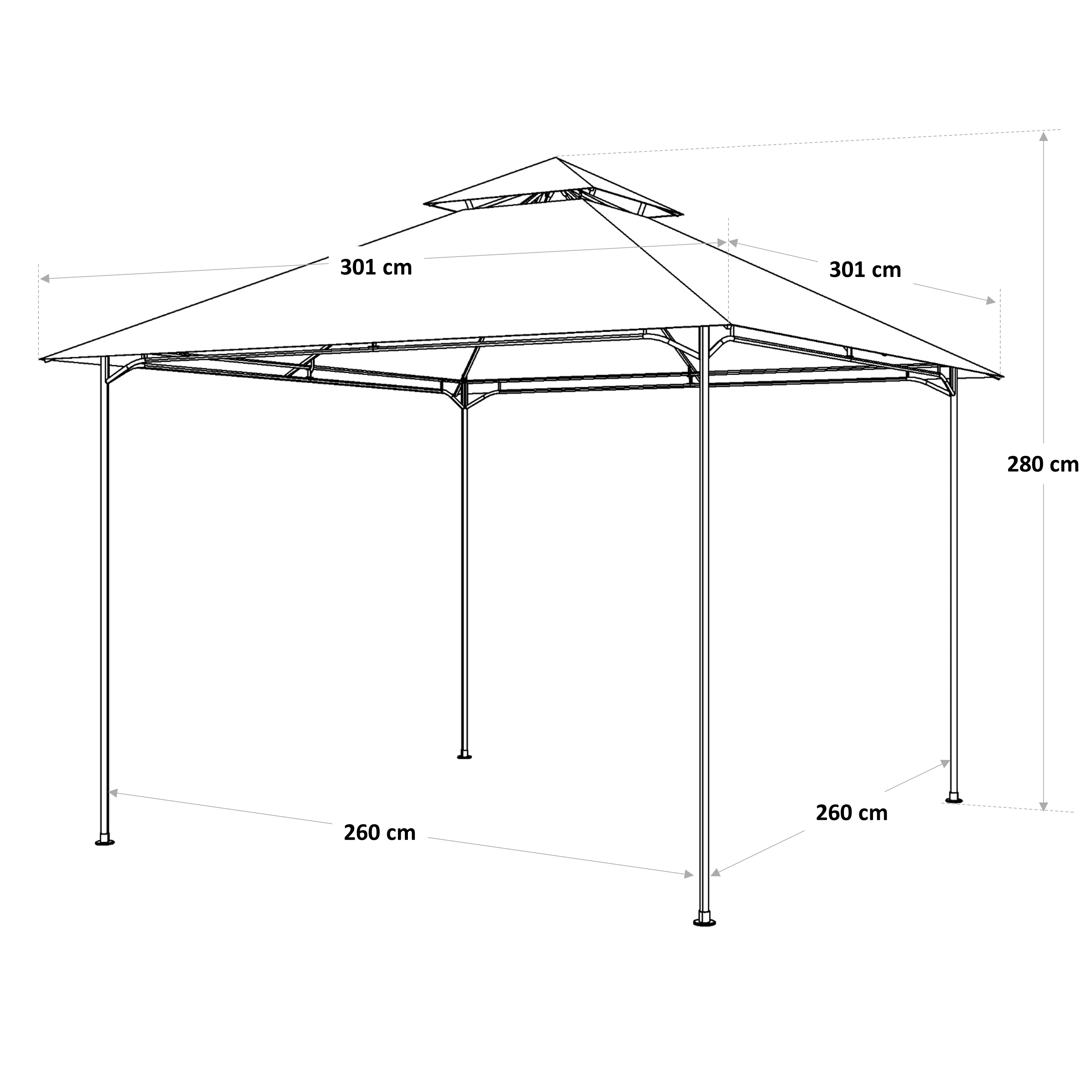 Pérgola de metal NATERIAL OXIS TAUPE 3X3M - 8
