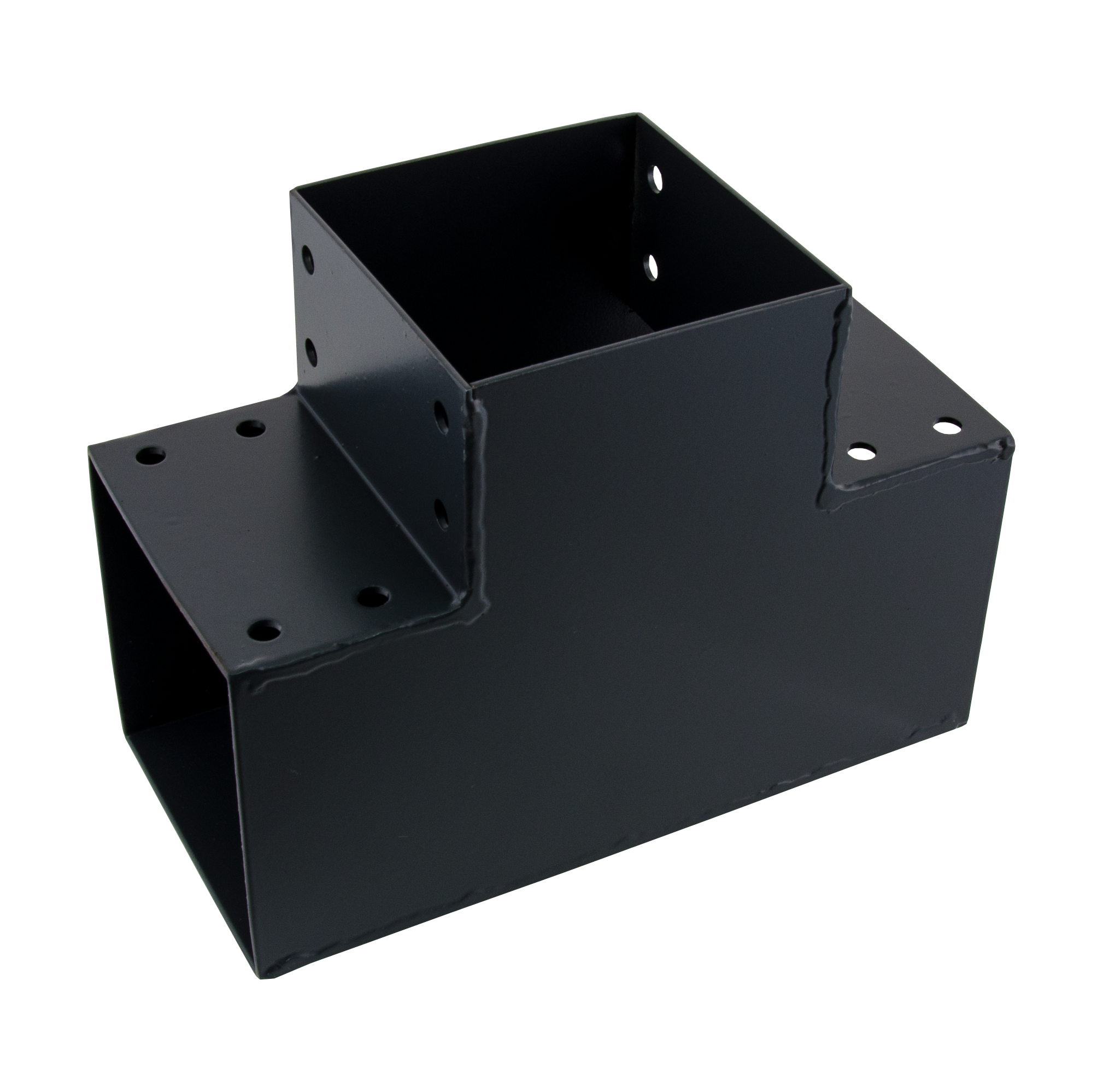 Connecteur T angle 90° gris pour poteau bois, H.9 x P.9 cm - 8