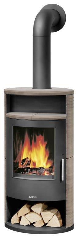 Poêle à bois JUSTUS Island marron, 6.5 kW