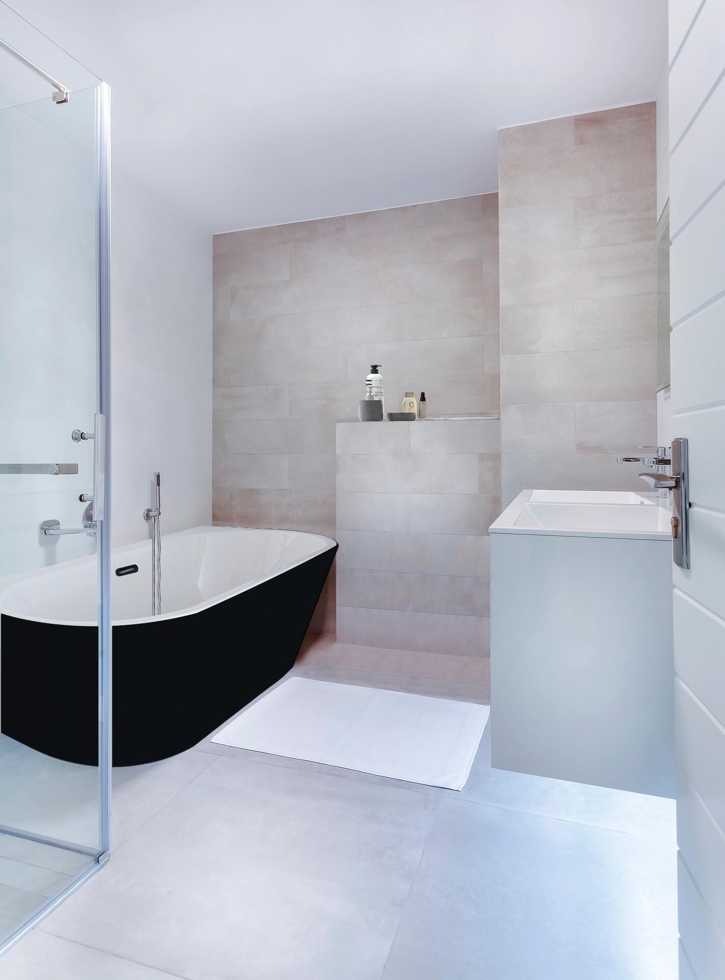 Baignoire îlot l.80 x L.180cm noir Ilova BALNEO - 2