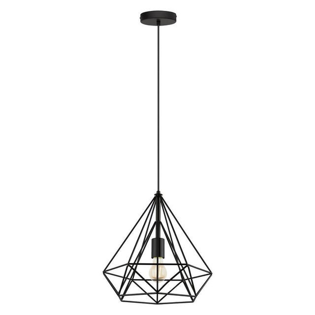Lampadario Design Byron nero paralume nero E27 Ø36.5cm INSPIRE