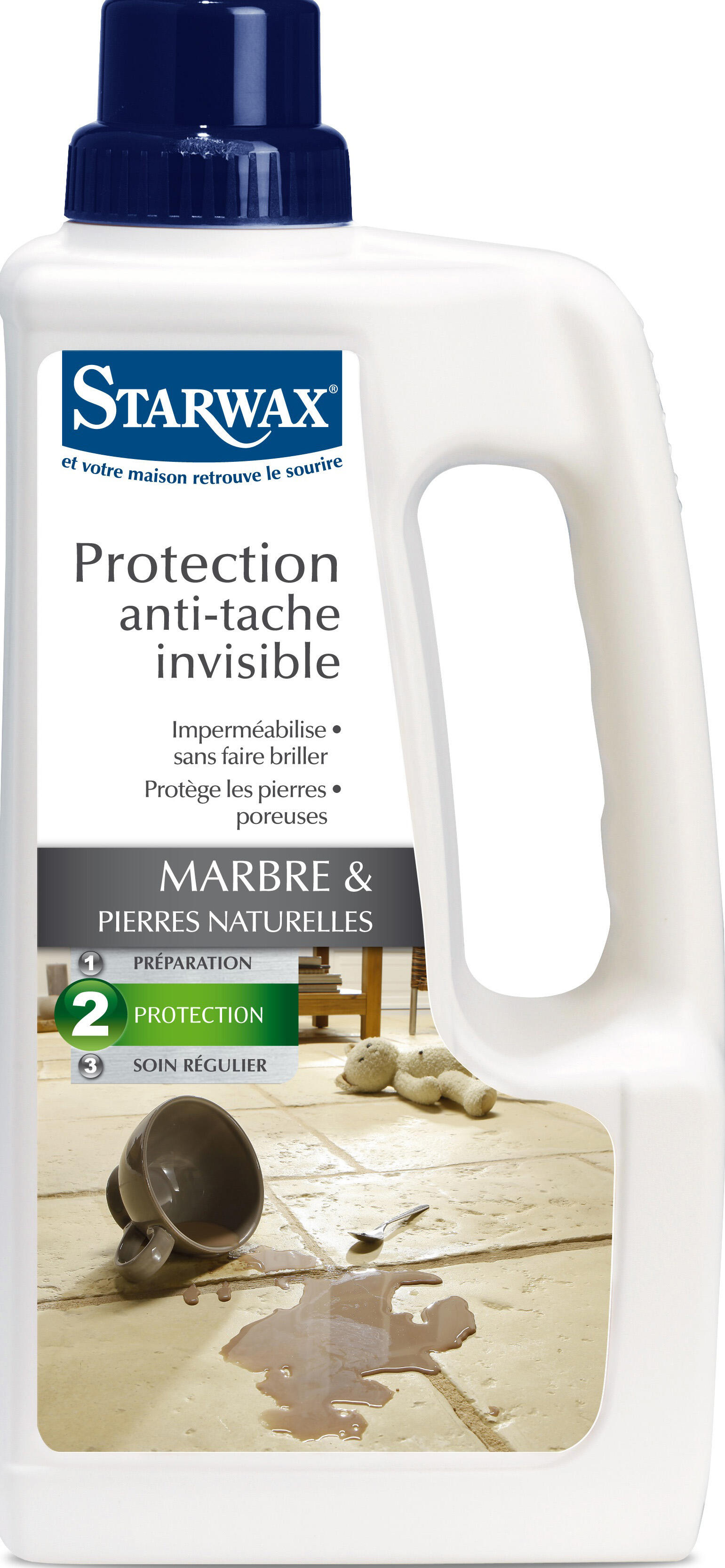 Agent imperméable marbre / pierre naturelle STARWAX Poreux, 1L - 2
