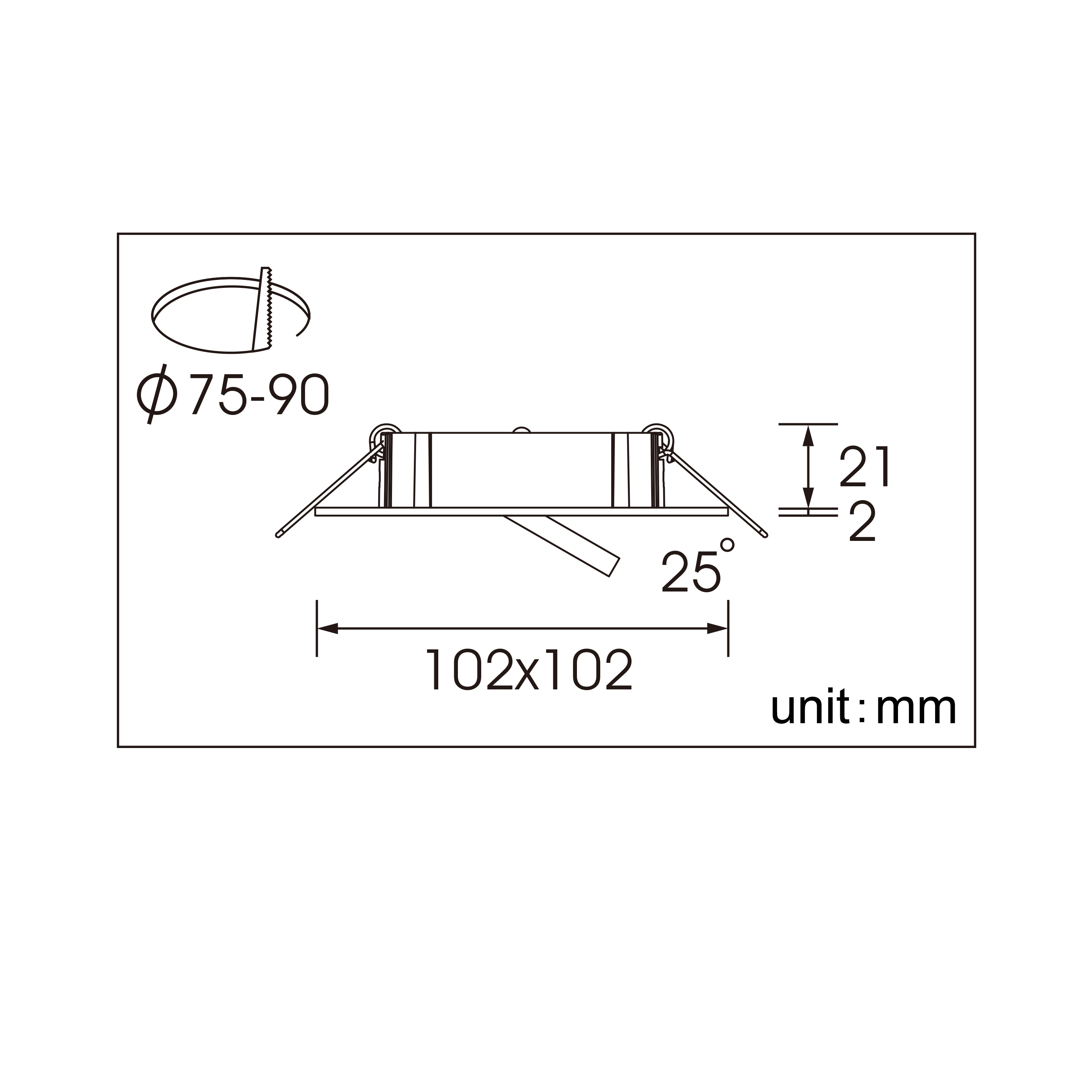 Foco de encastrar LED quadrado GU10 50w preto Inspire Davia - 4