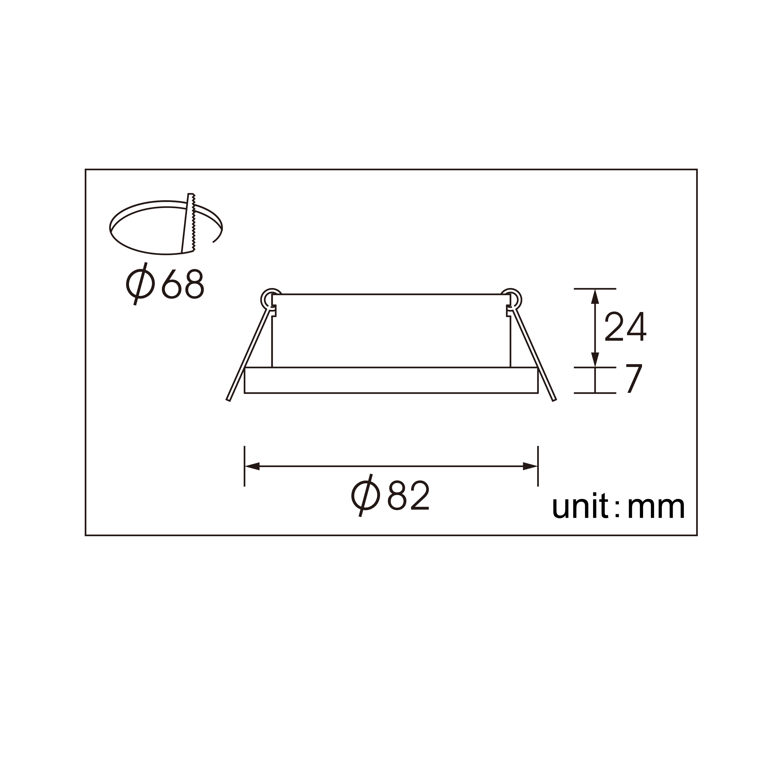Anneau pour spot à encastrer salle de bains fixe Lecco INSPIRE rond noir - 5