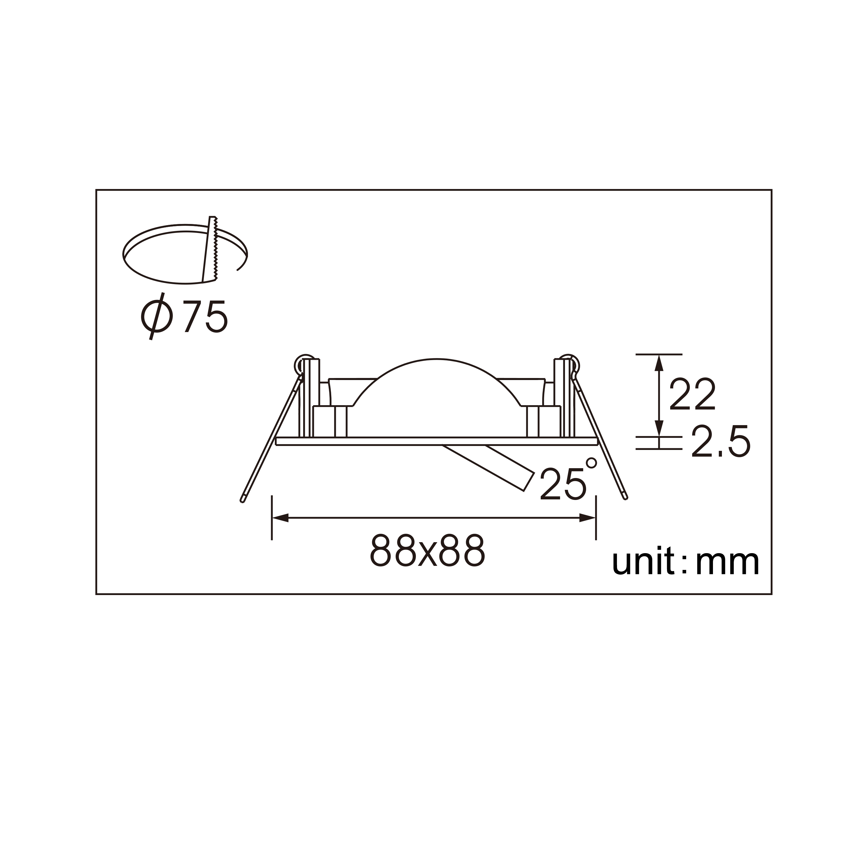 Foco de encastrar INSPIRE BAMA LED QUADRADO GU10 50W - 3