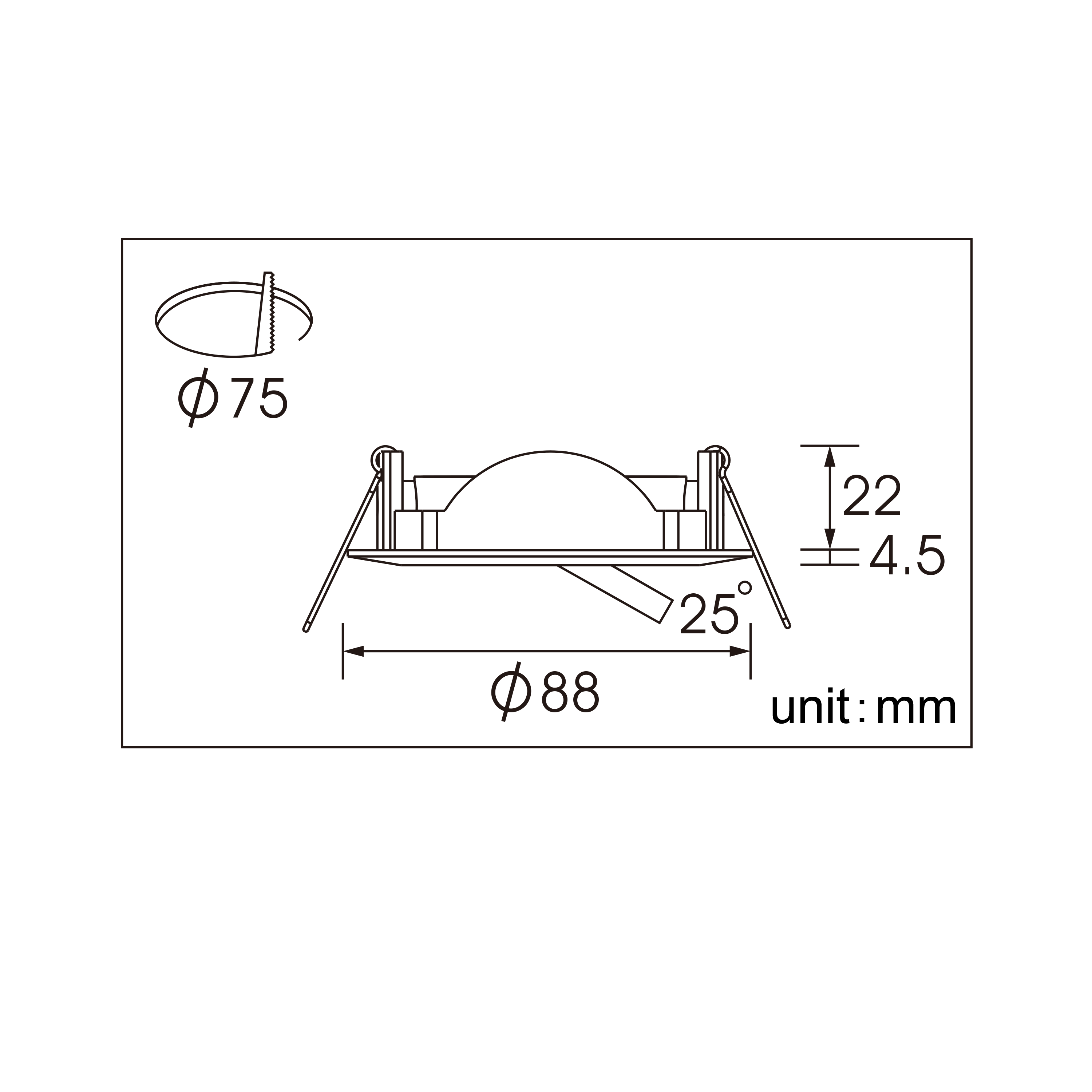 Portafaretto da incasso in alluminio BAMA GU10 nero tondo IP23 INSPIRE - 5