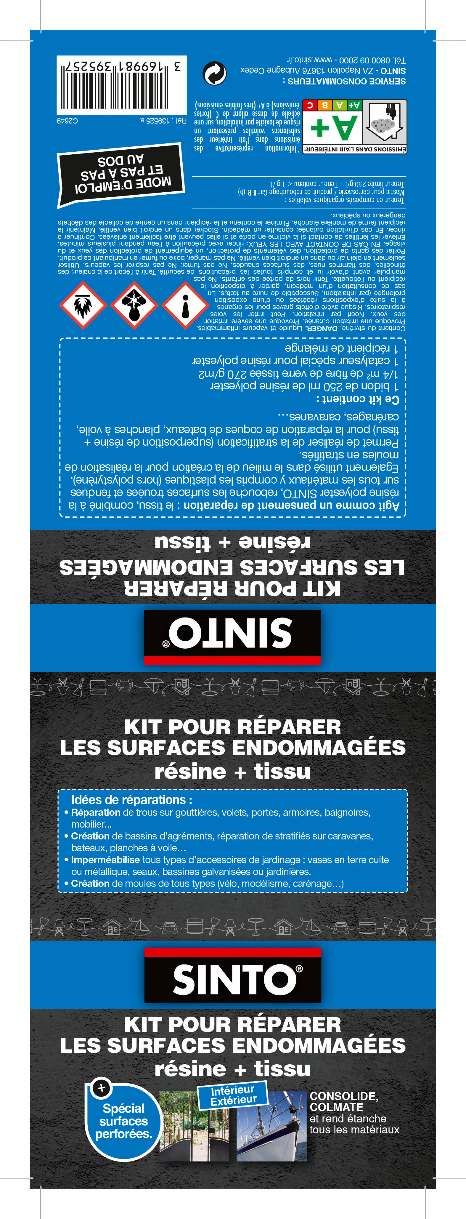 Colle d'assemblage pâte Kit de réparation sintomateriaux SINTO, 250 g transparen - 4