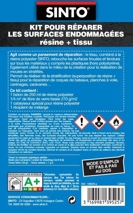 Colle d'assemblage pâte Kit de réparation sintomateriaux SINTO, 250 g transparen - 3