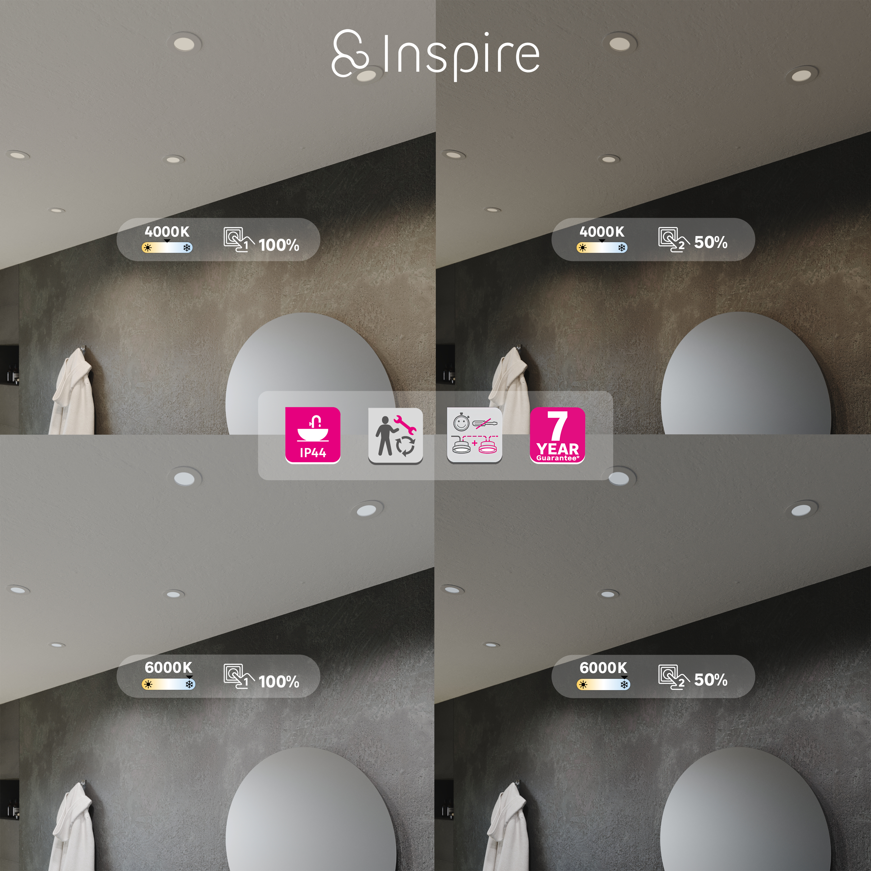 Foco de encastrar LED redondo 580lm 8.5mm preto Inspire Extraflat - 6