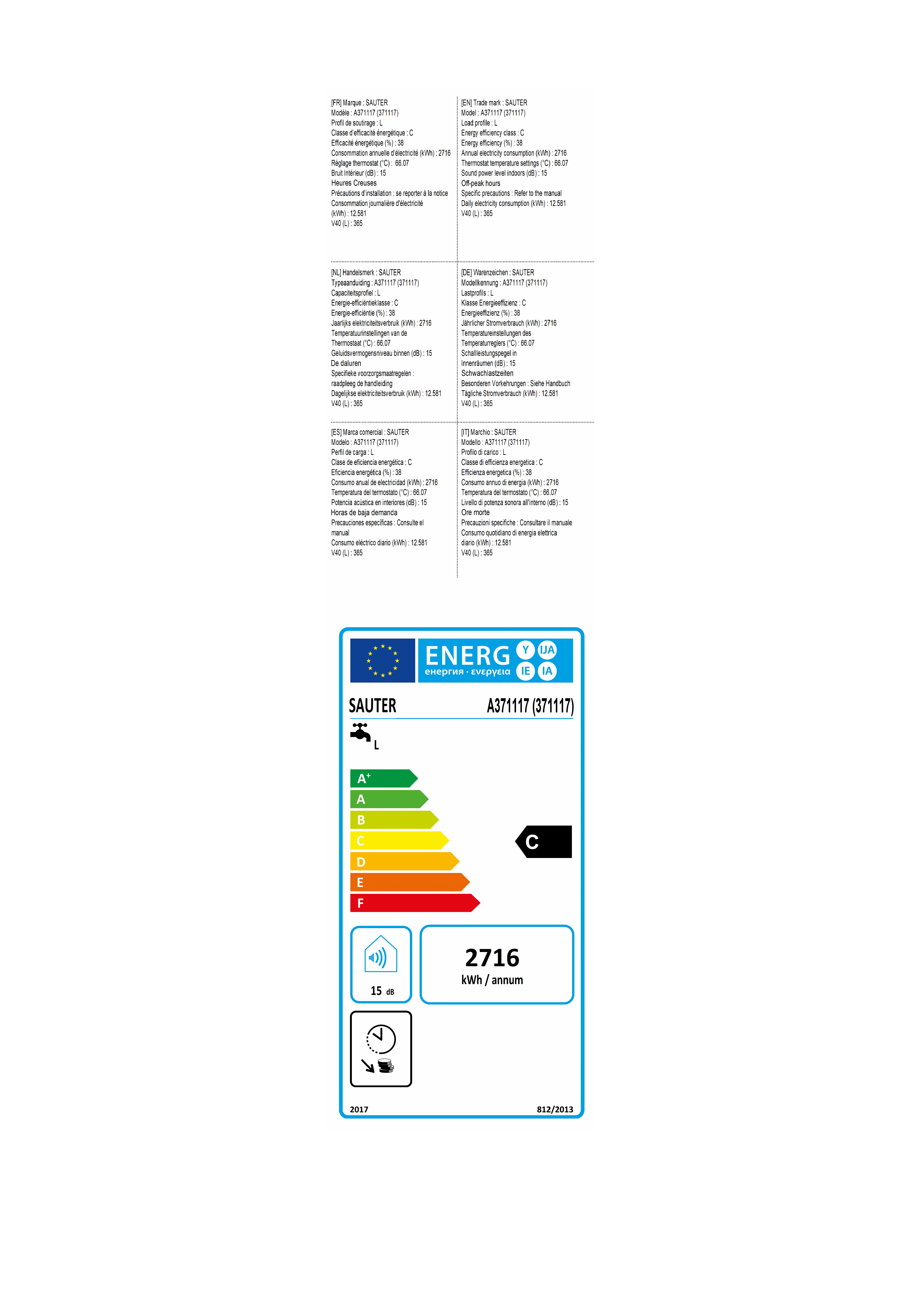 Chauffe-eau électrique SAUTER Phazy, 200 l - 10