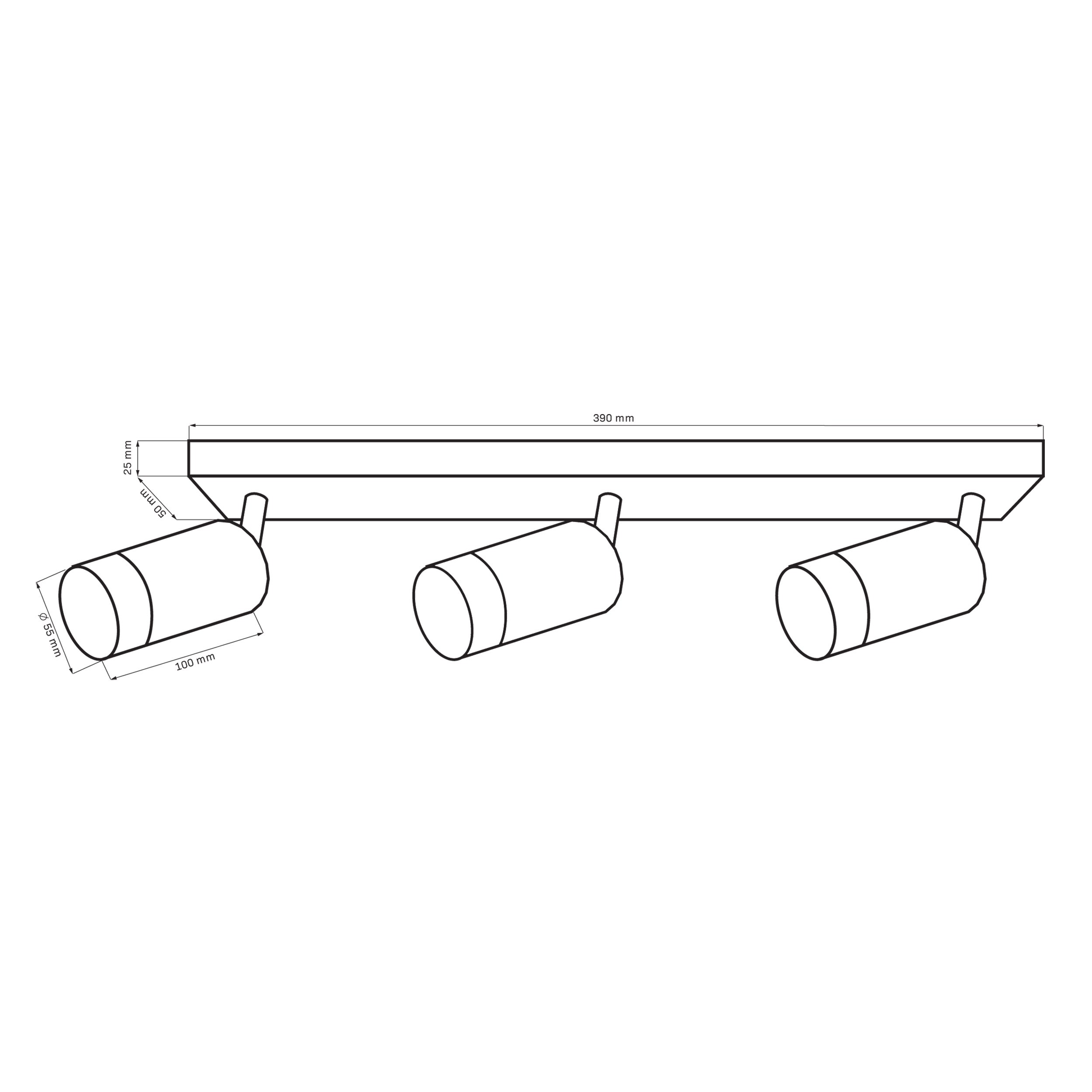 Listwa reflektorowa Arras czarno-złota 3 x GU10 Goldlux - 3