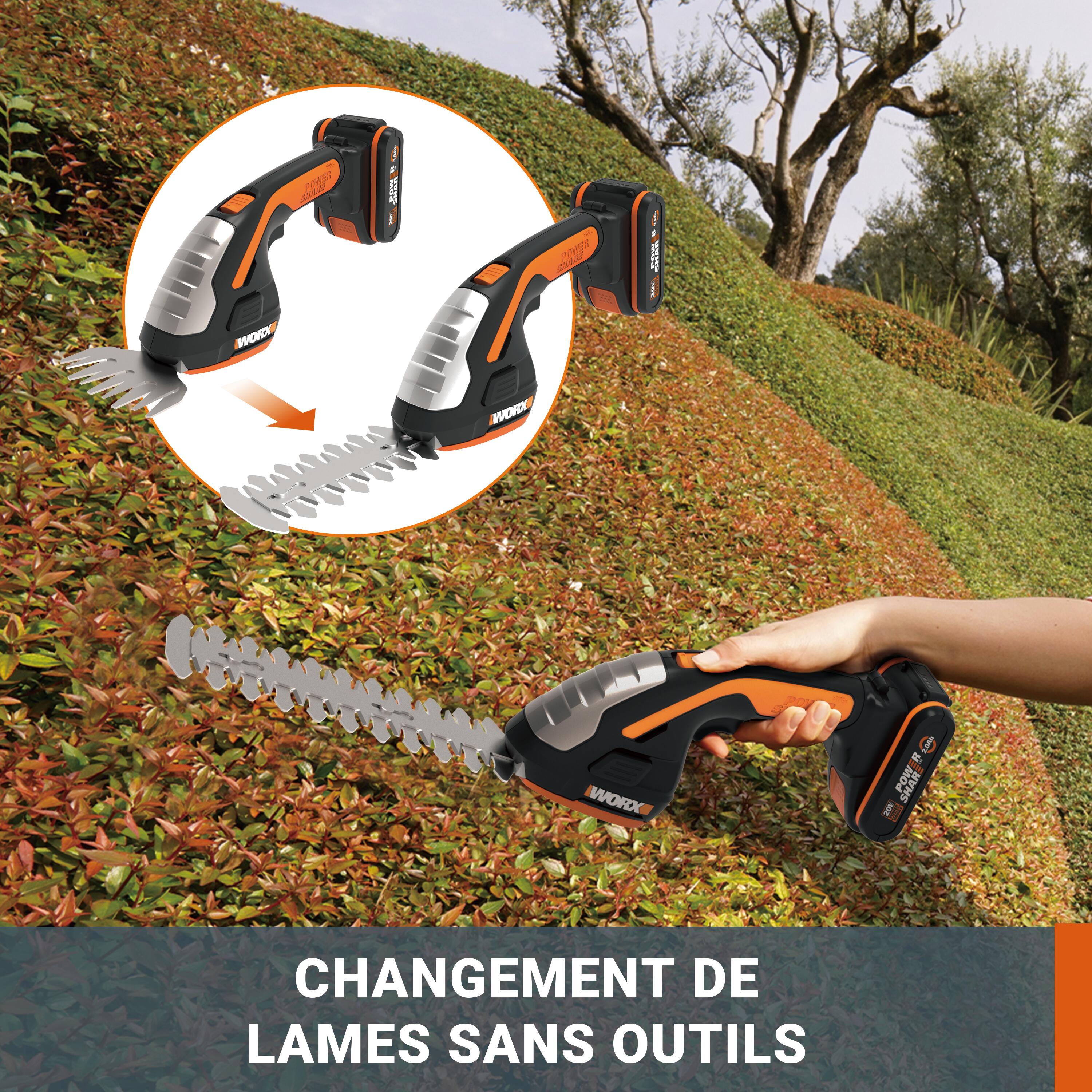 Sculpte-haies et Taille-herbes 20V WORX - WG801E.91 (Sans batterie ni chargeur) - 2