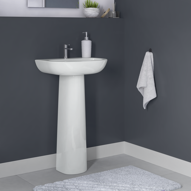 Lavabo en céramique, blanc, SENSEA