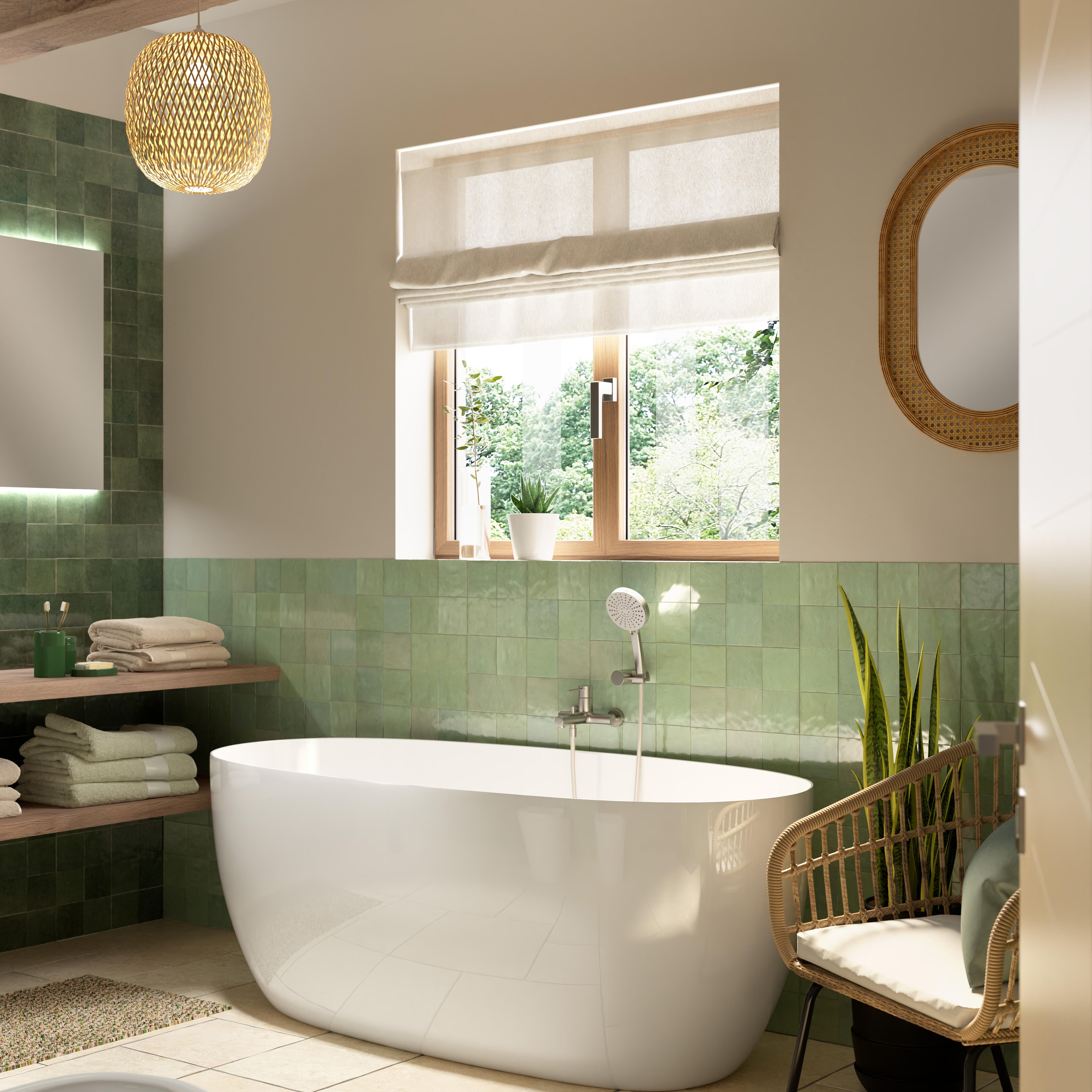 Piastrella da rivestimento interno 10 x 10 cm Sp. 10 mm Zelli Bouteille in gres porcellanato verde lucido 0.54 mq - 3