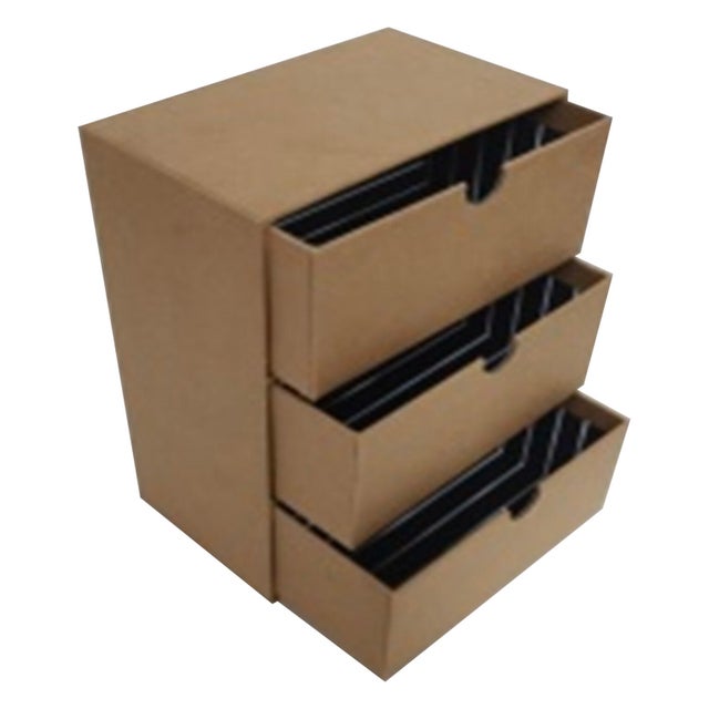 Tour de rangement 3 tiroirs en carton pour bureau