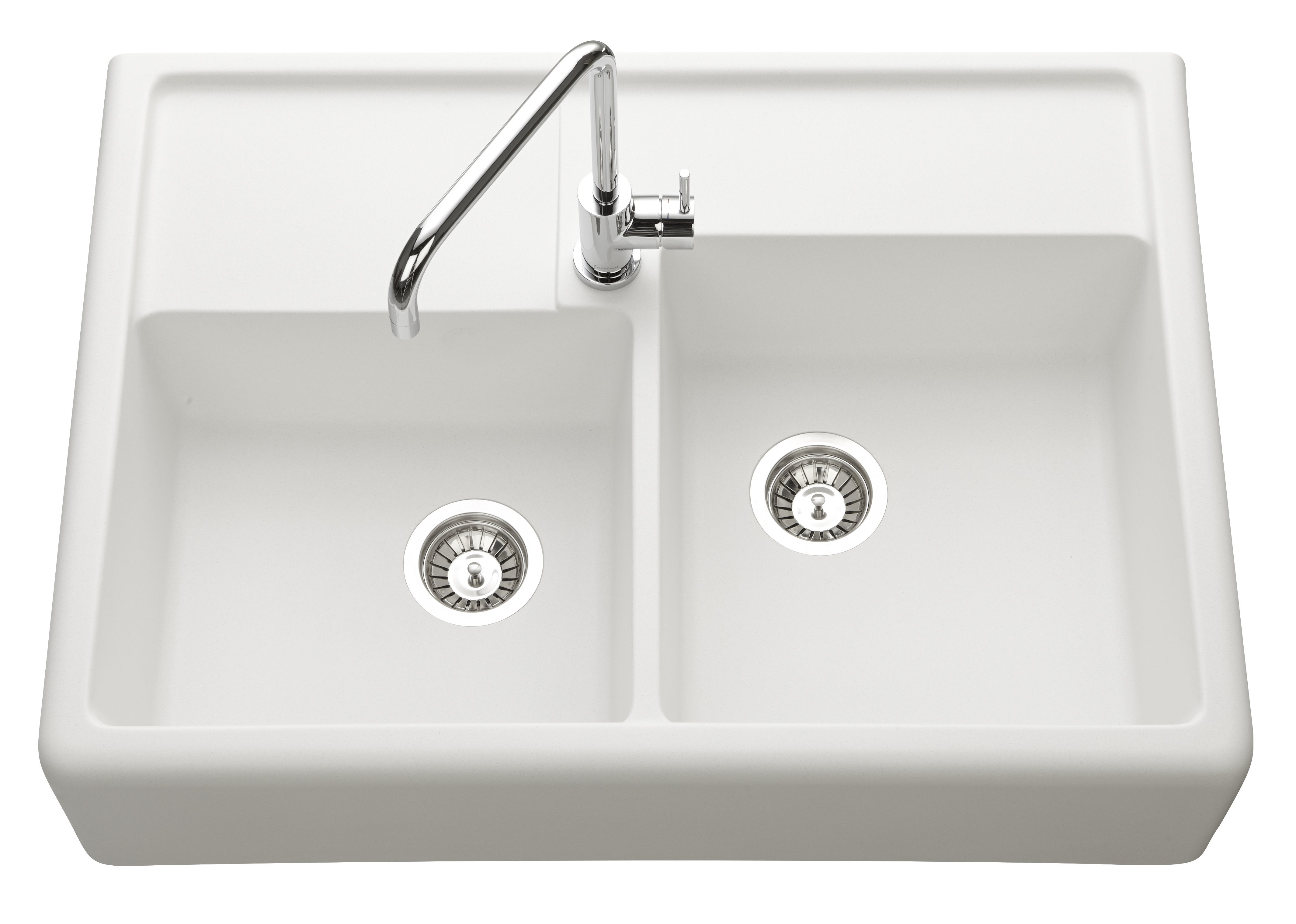 Fregadero bajo encimera de cerámico blanco rectangular phillipe ii 76.2 x 46 cm