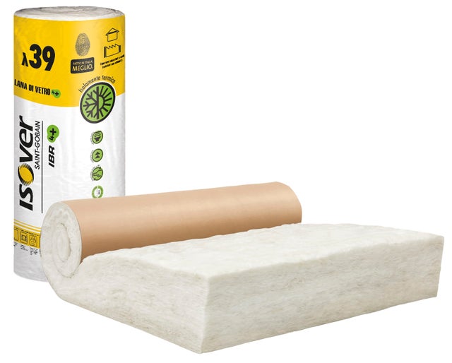 Isolante in fibra di vetro ISOVER Lana L 1.2 x L 13 m, Sp 50 mm 15.6 m² densità 13 kg/m³