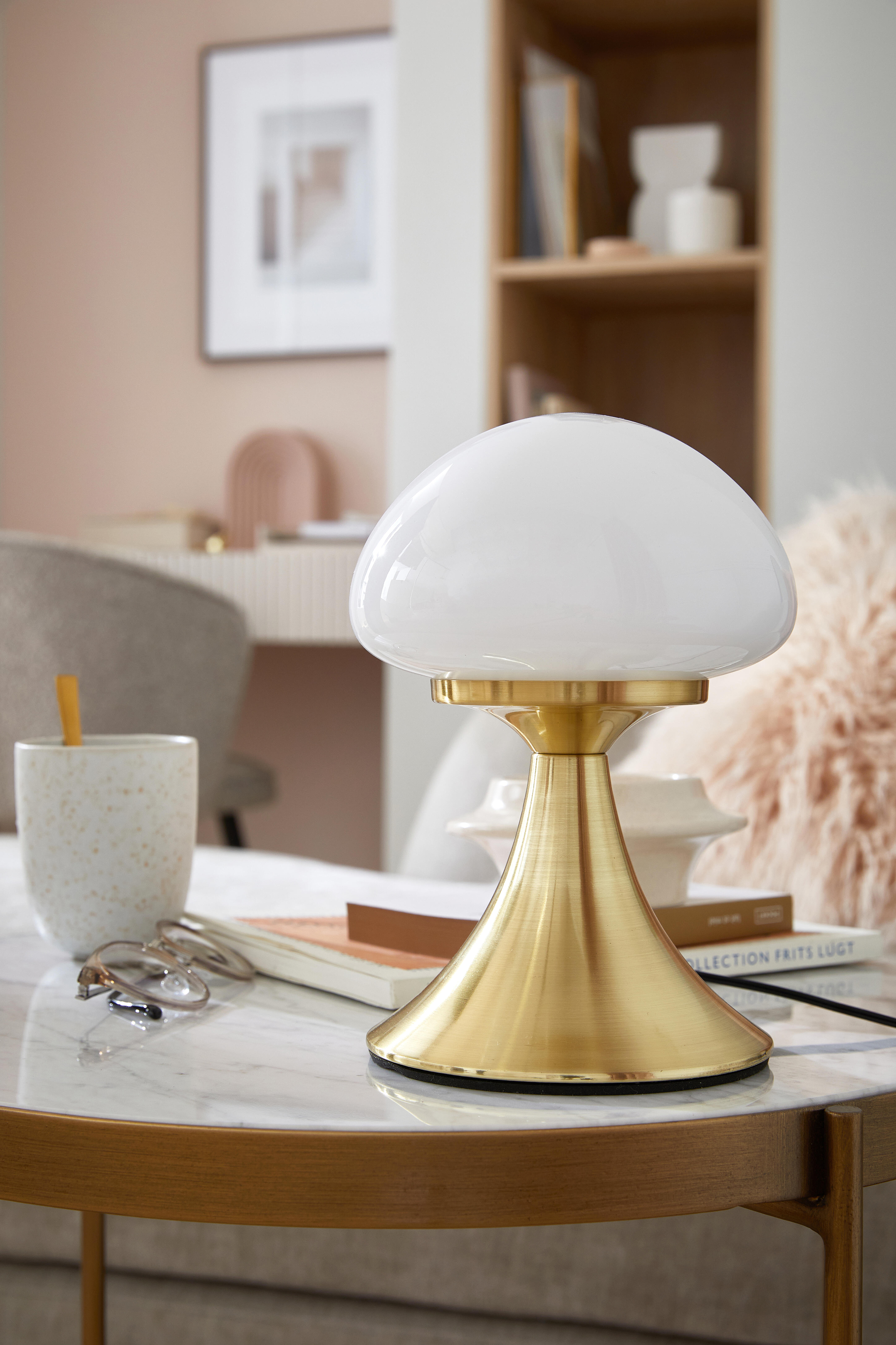 Lampe Kinoko tactile, verre, laiton, H.22 cm, INSPIRELED - 3