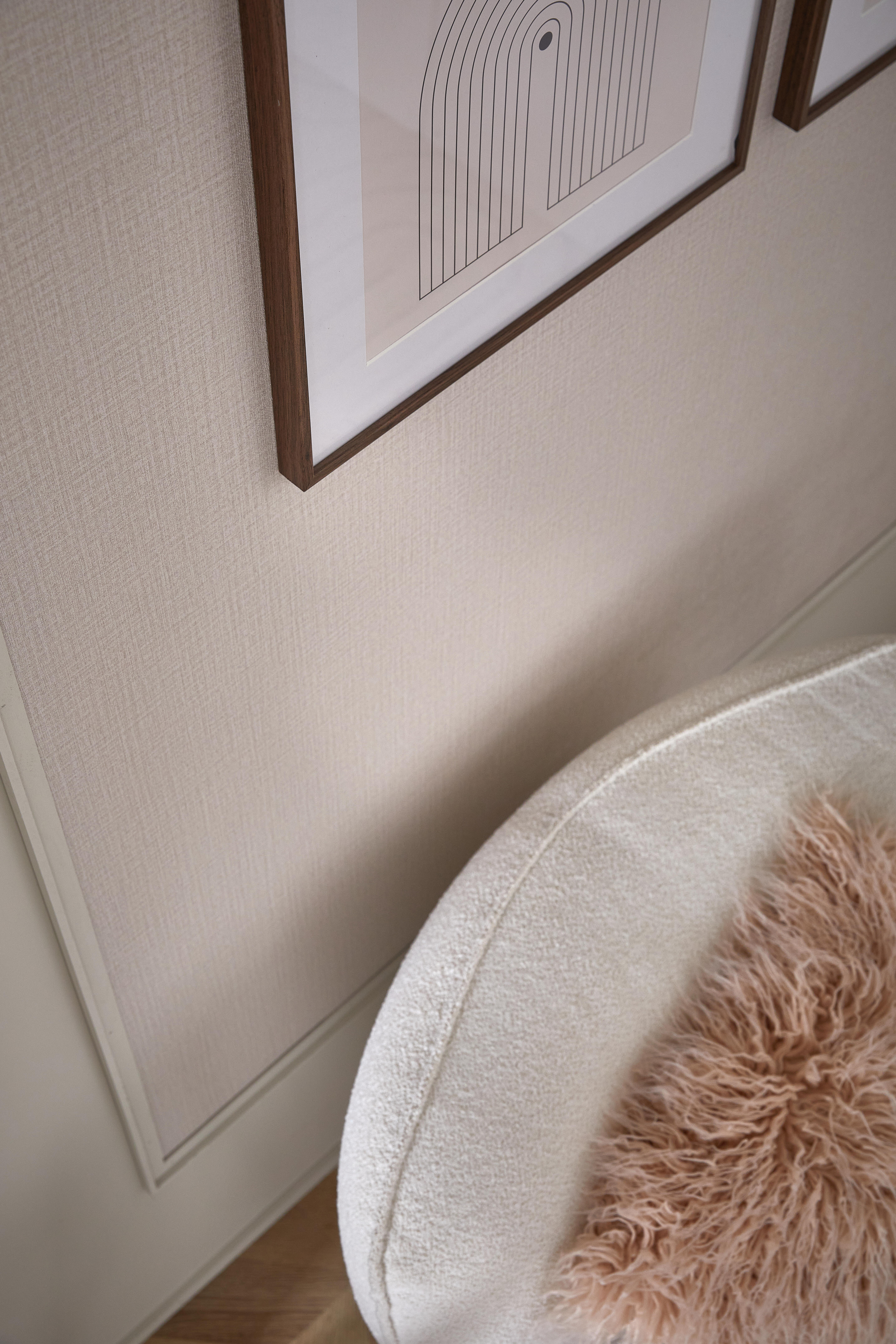 Papier peint vinyle Textile nacré gris - 5