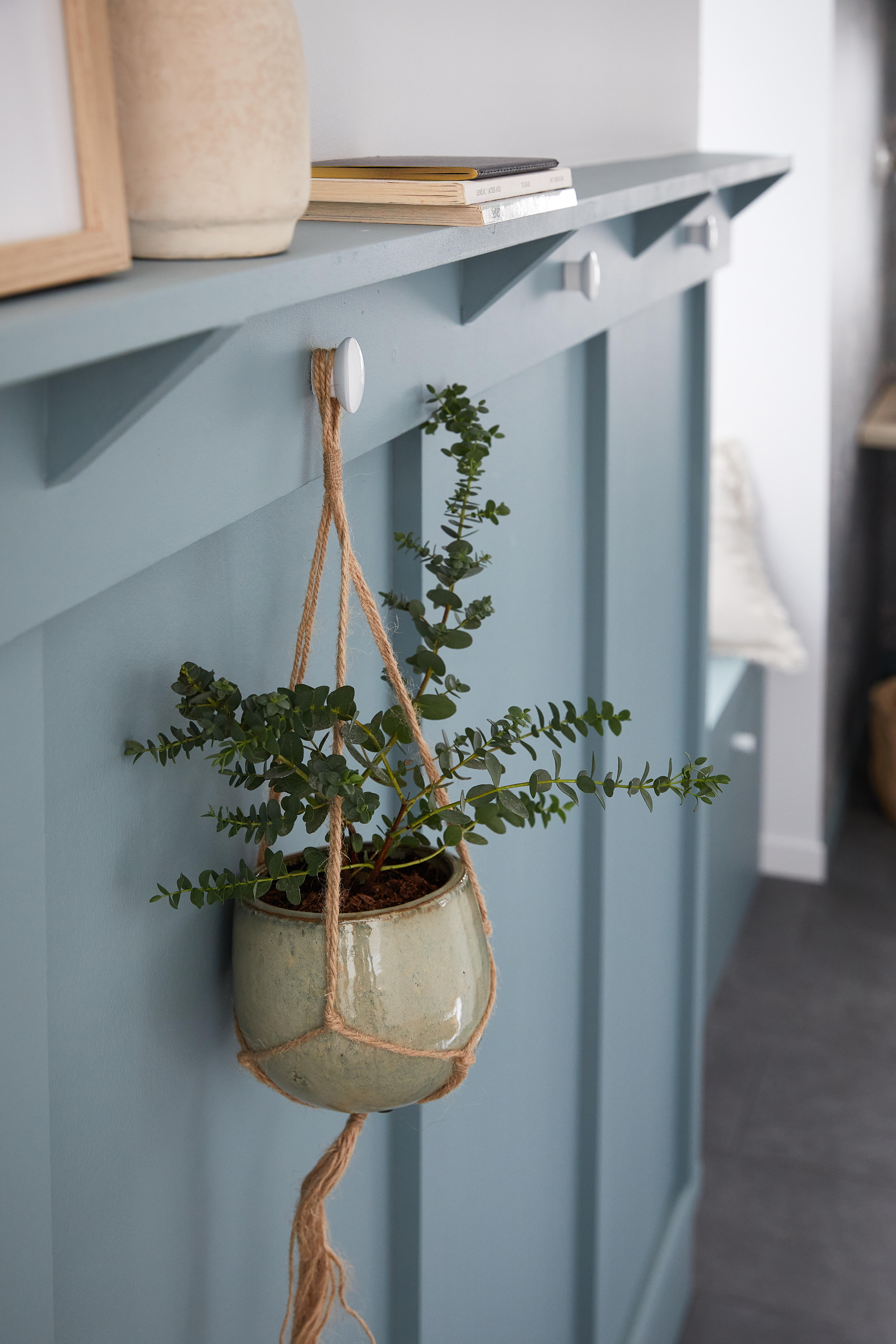 Bouton de meuble ovale, zamak blanc peint L.40 mm - 4