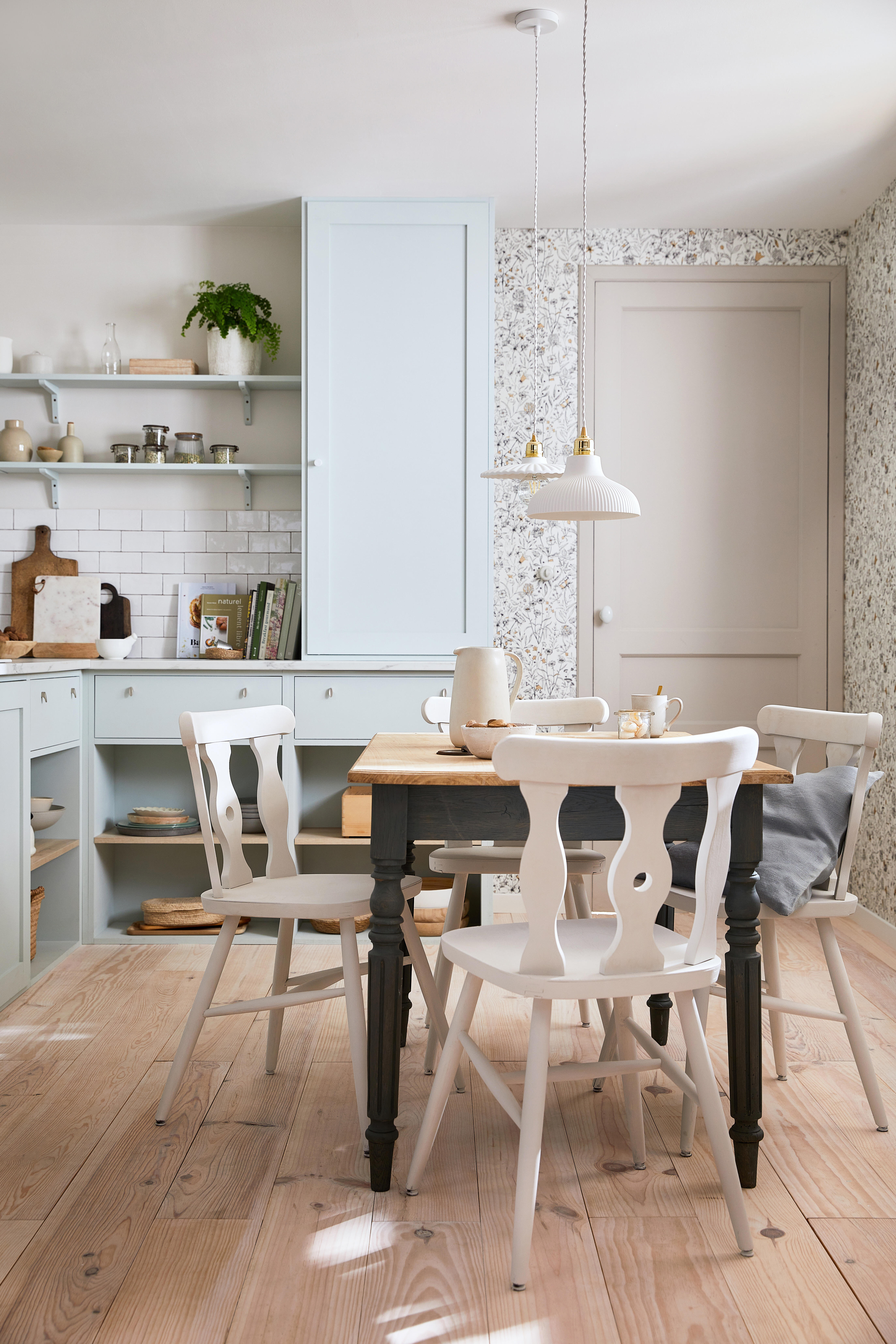 Papier peint intissé Gravure giverny blanc/or - 6