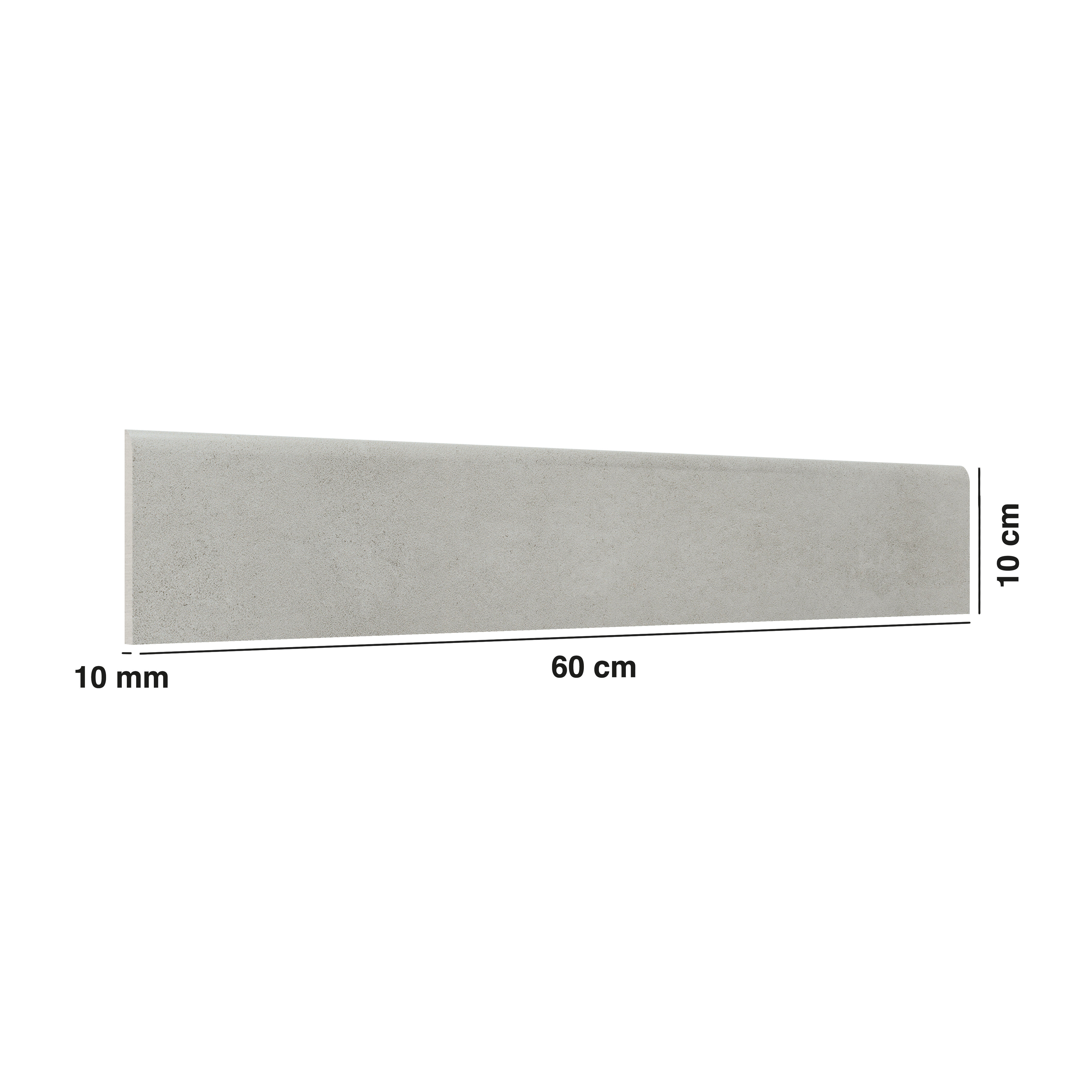 Pack de 4 rodapiés porcelánico cemento 60x10 cm cemento silver artens