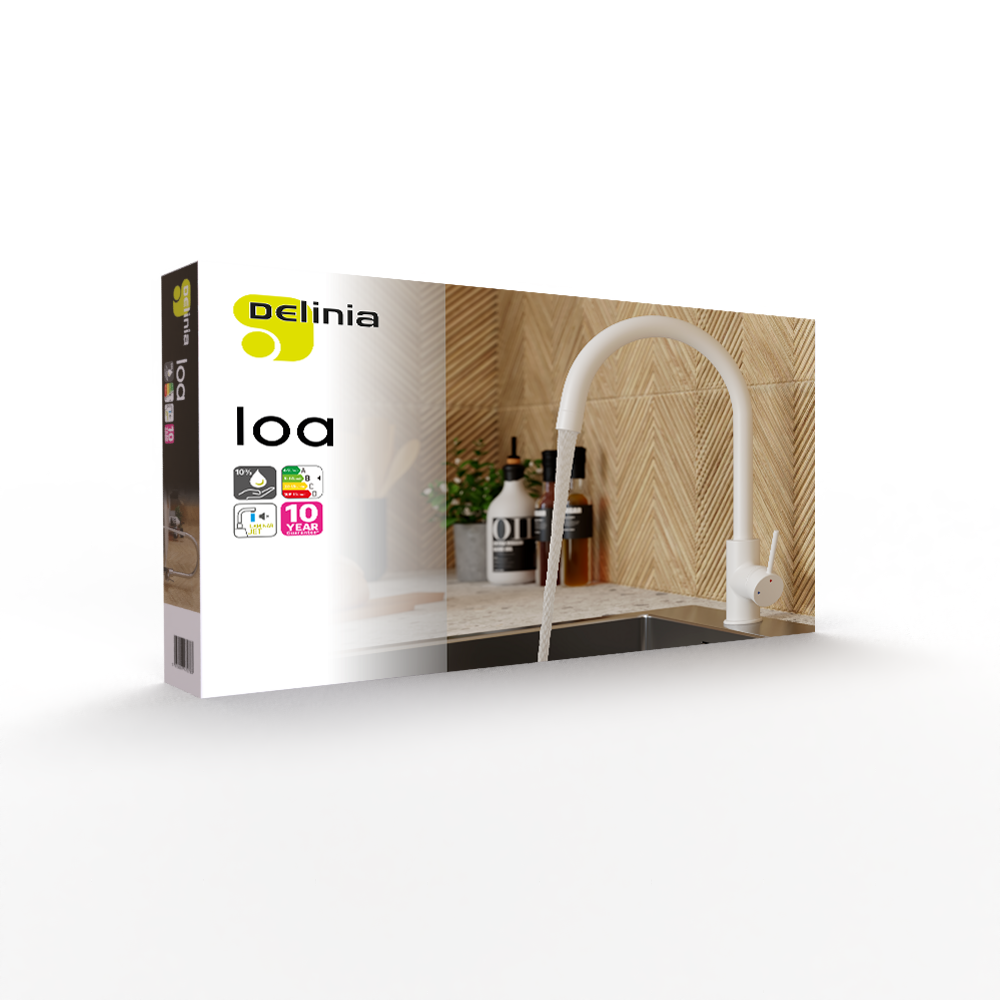 Robinet de cuisine blanc, Loa, DELINIA - 10