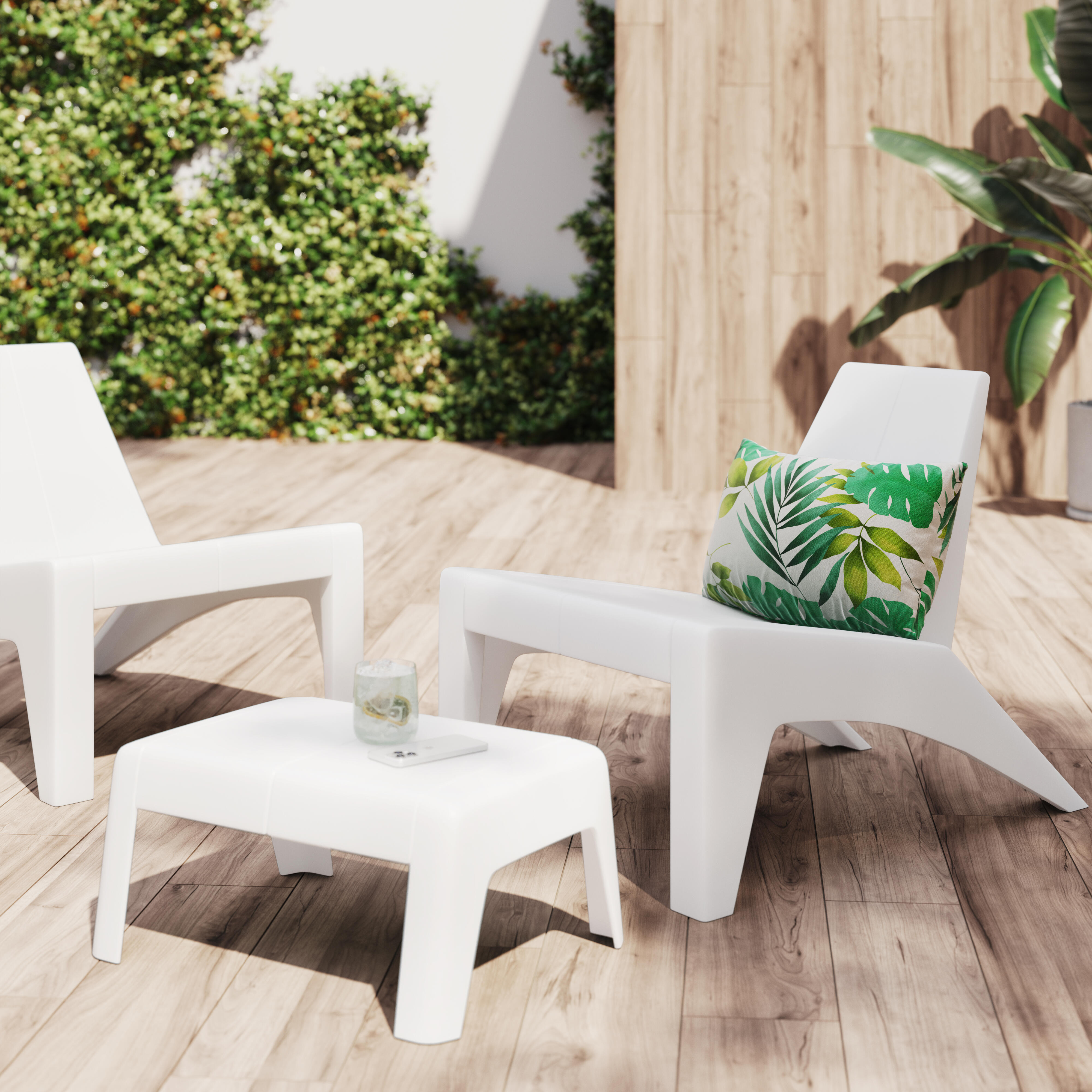 Cadeira de jardim relax branco Halius Naterial - 5