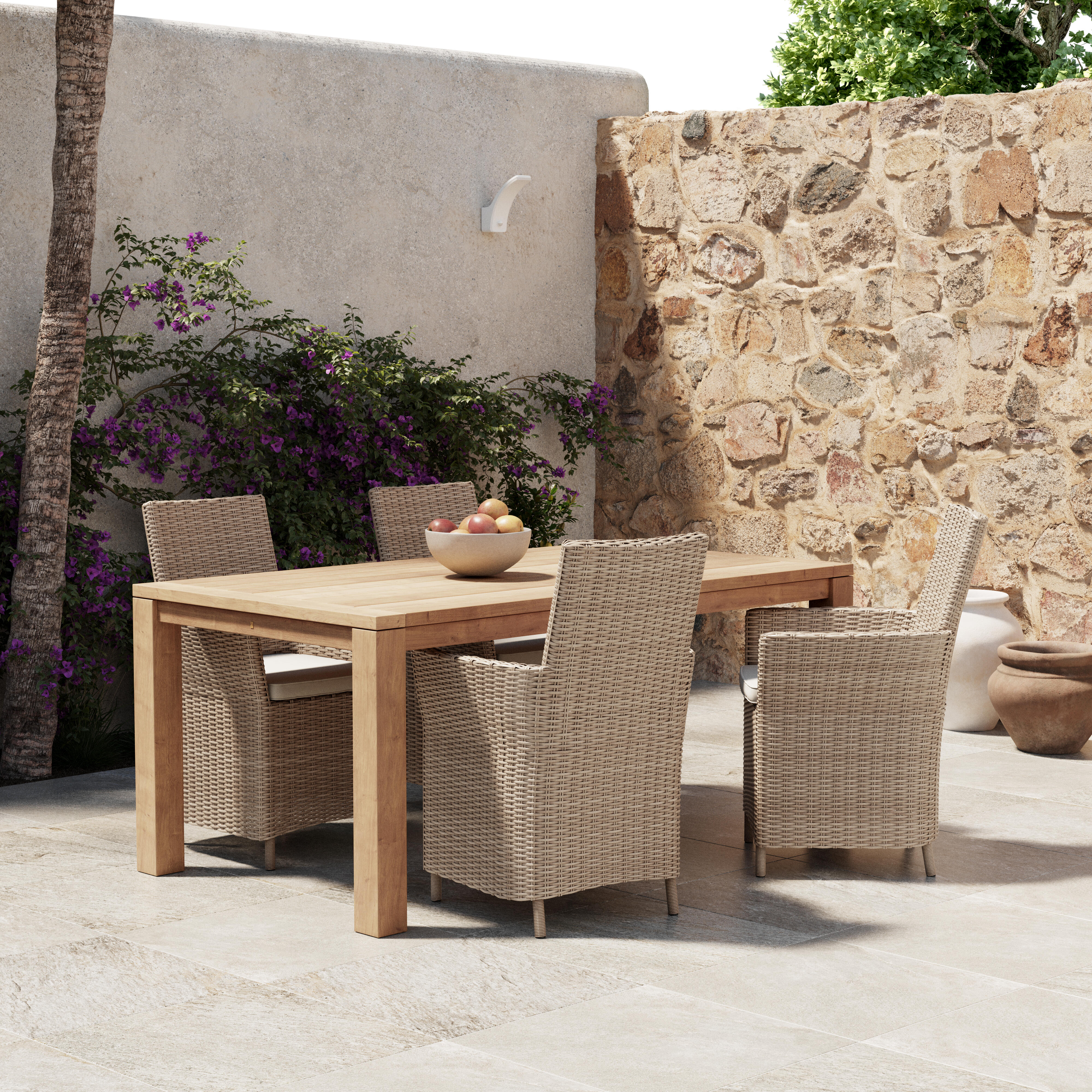 Silla de jardín Basilea de aluminio y ratán beige - 11