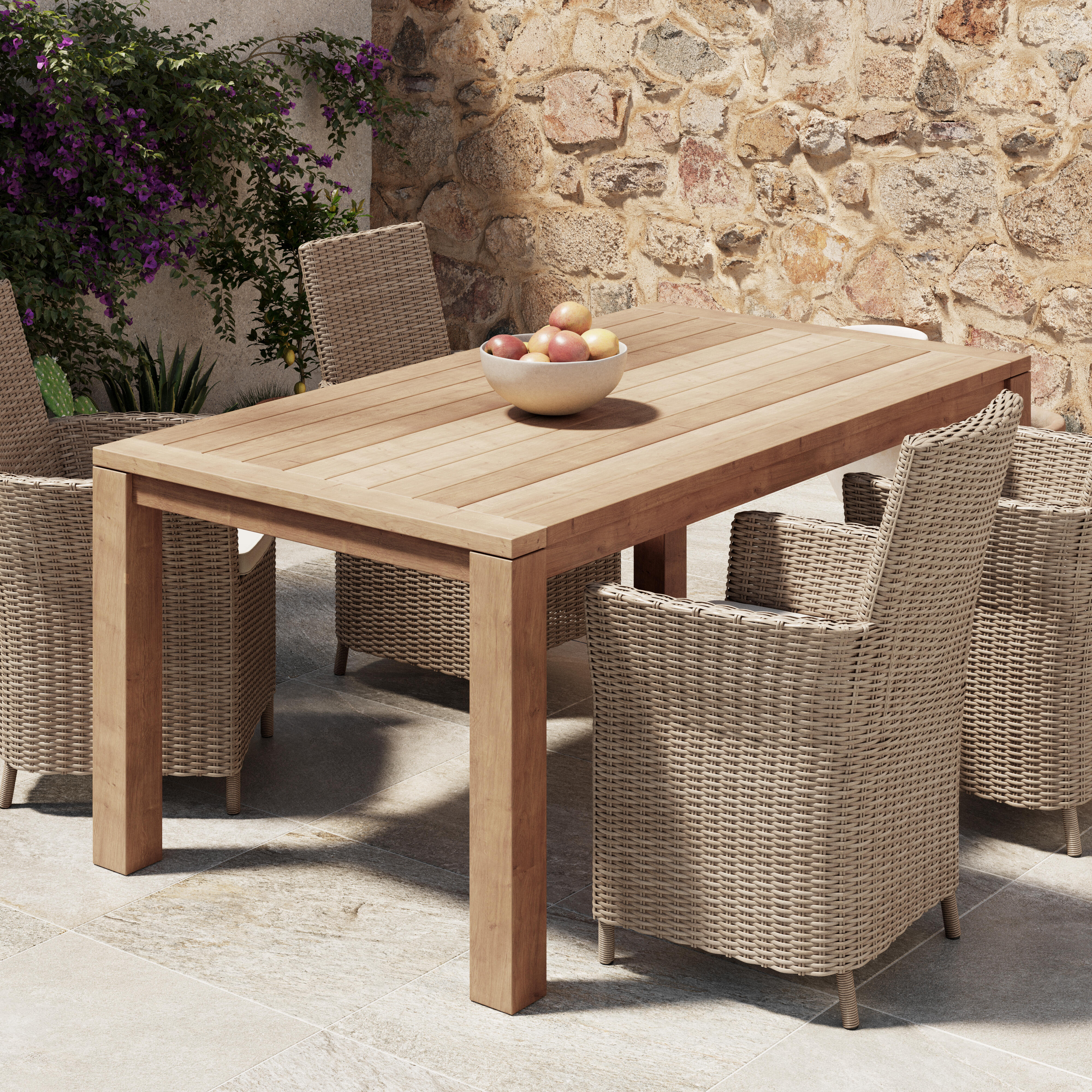 Silla de jardín Basilea de aluminio y ratán beige - 9