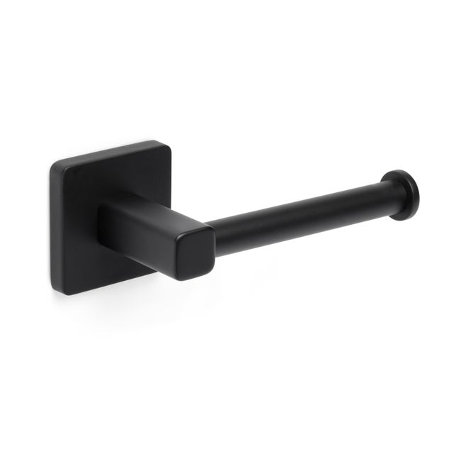 Portarrollos de papel higiénico Epsilon Black negro adheviso o para atornillar