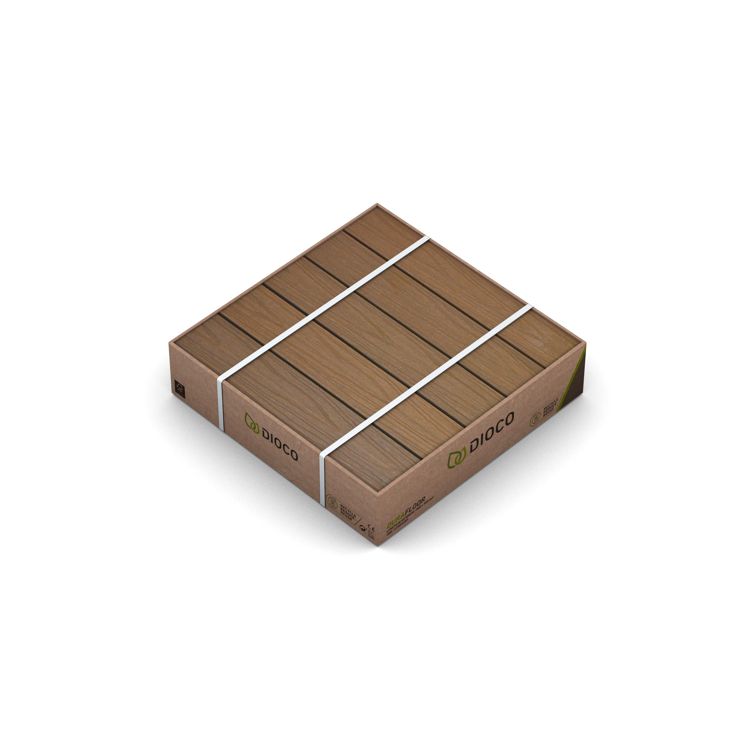 Deck composite 50x50 cm 22 mm castanho Dioco Teka 4 UNID - 7