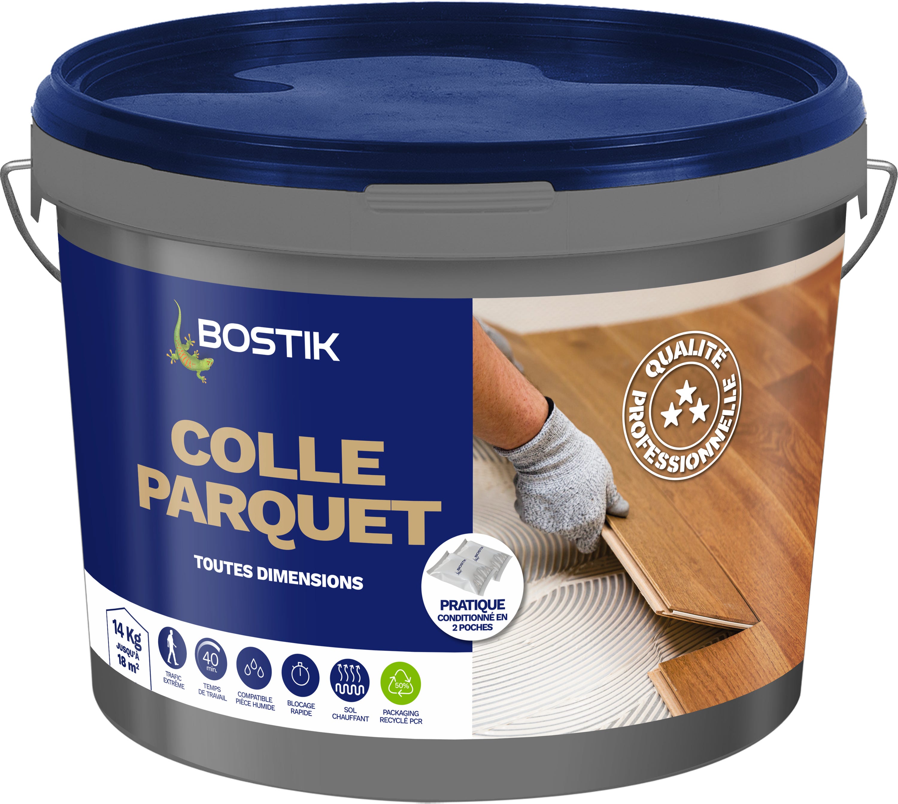 Colle pour parquet BOSTIK 14kg | Leroy Merlin