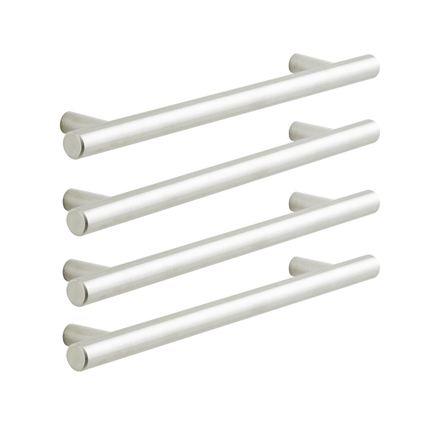 4 poignées de meuble Sara, acier inoxydable nickel brossé, entraxe 160 mm