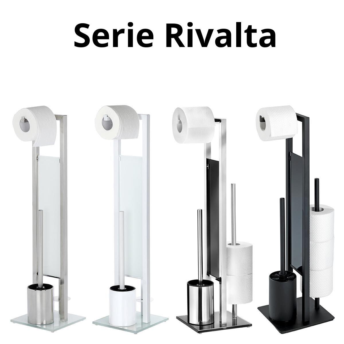 Suporte para piaçaba e porta-rolos preto envernizado Wenko Rivalta - 6