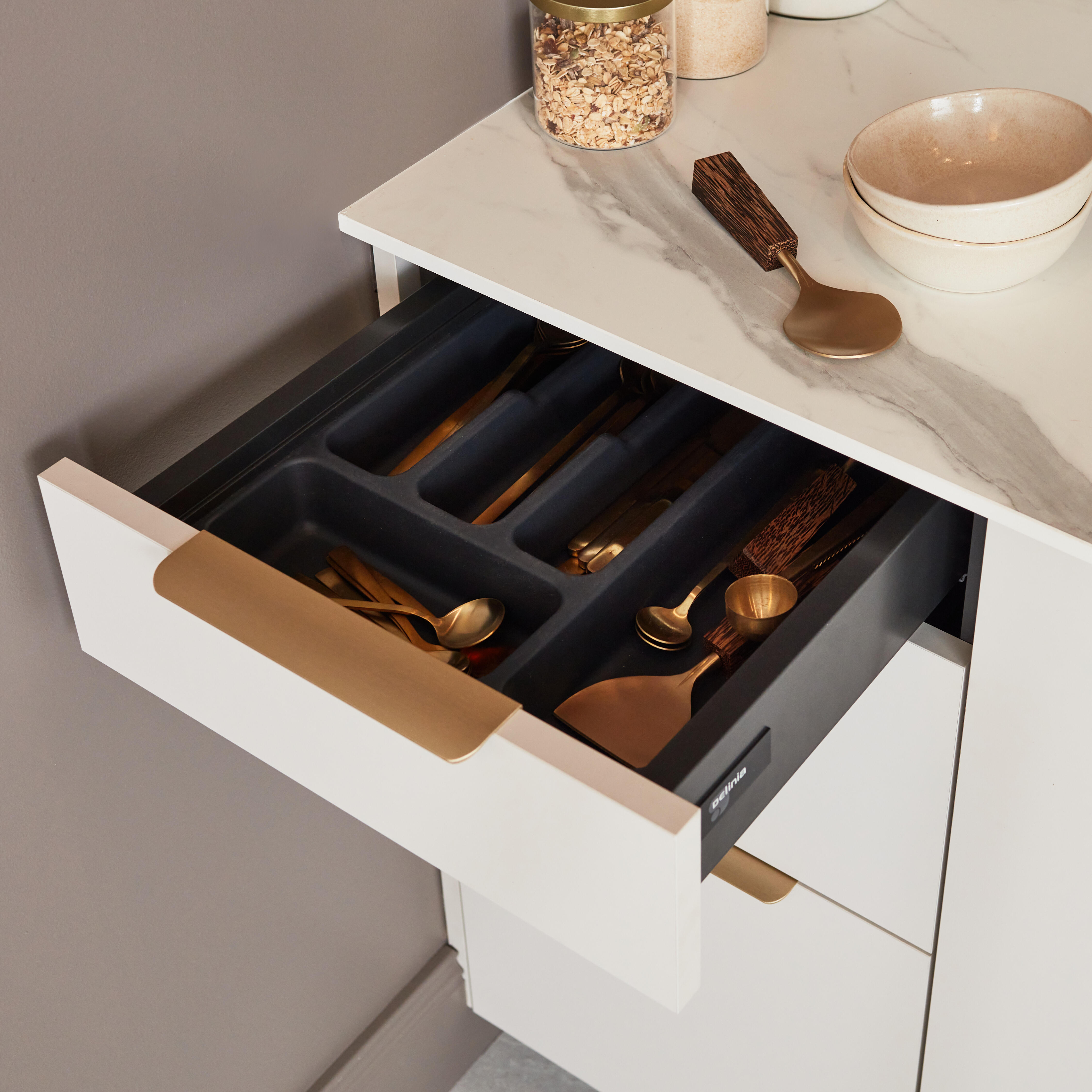 Porta-talheres Delinia para gaveta 40  cm cinza - 2