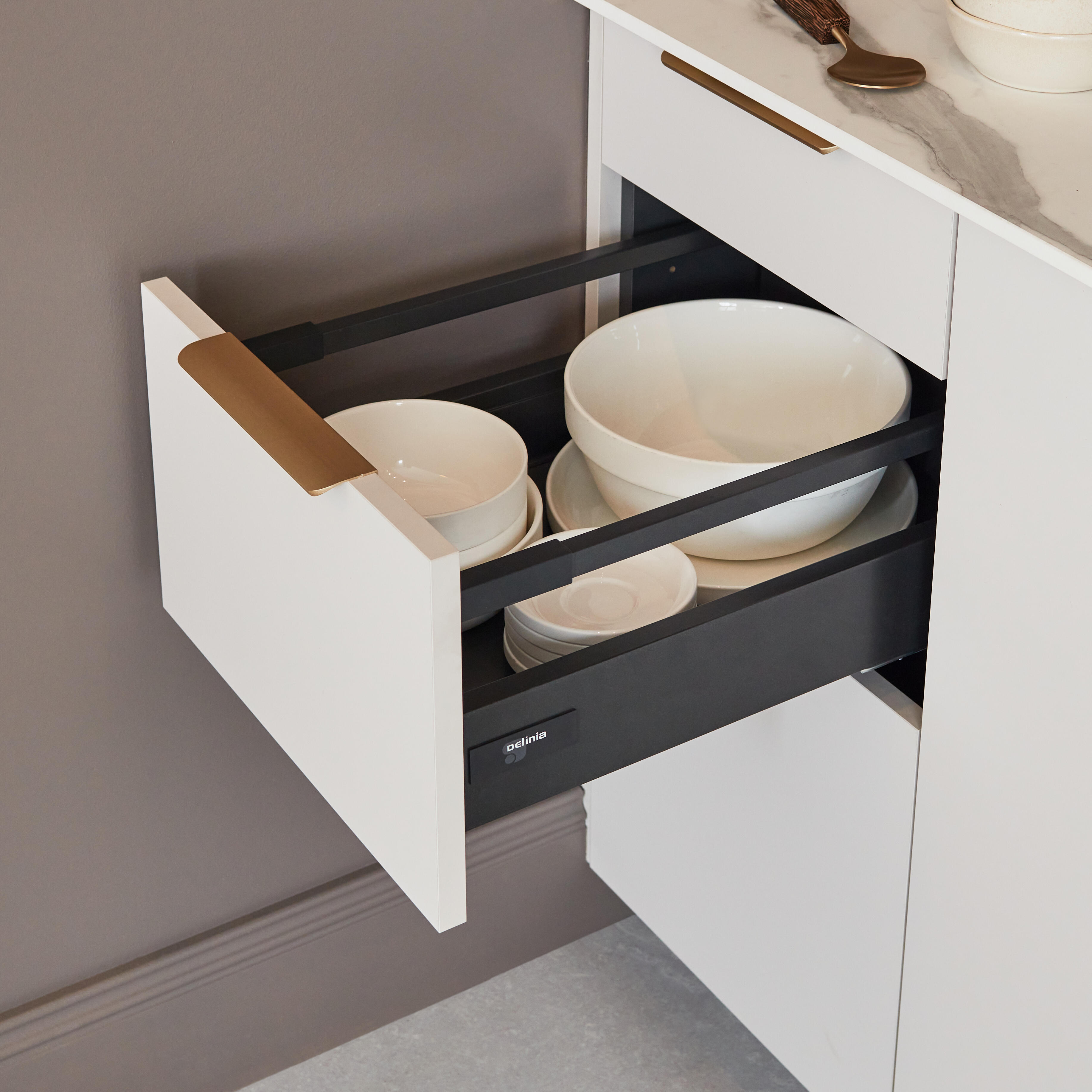 Tiroir pour caisson DELINIA ID gris anthracite H.9.4 x l.36.8 x P48 cm - 2