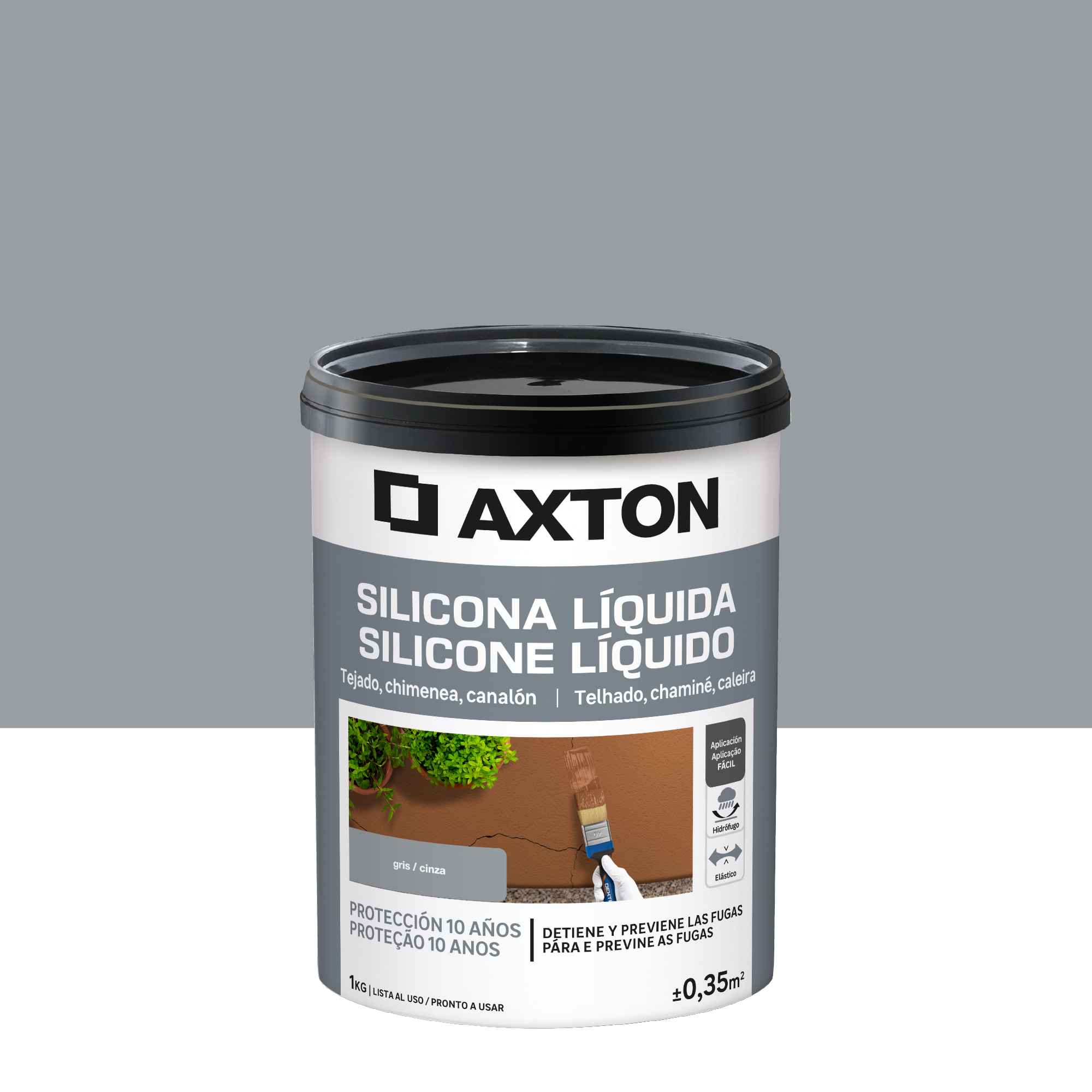 Silicona liquida axton 1kg gris