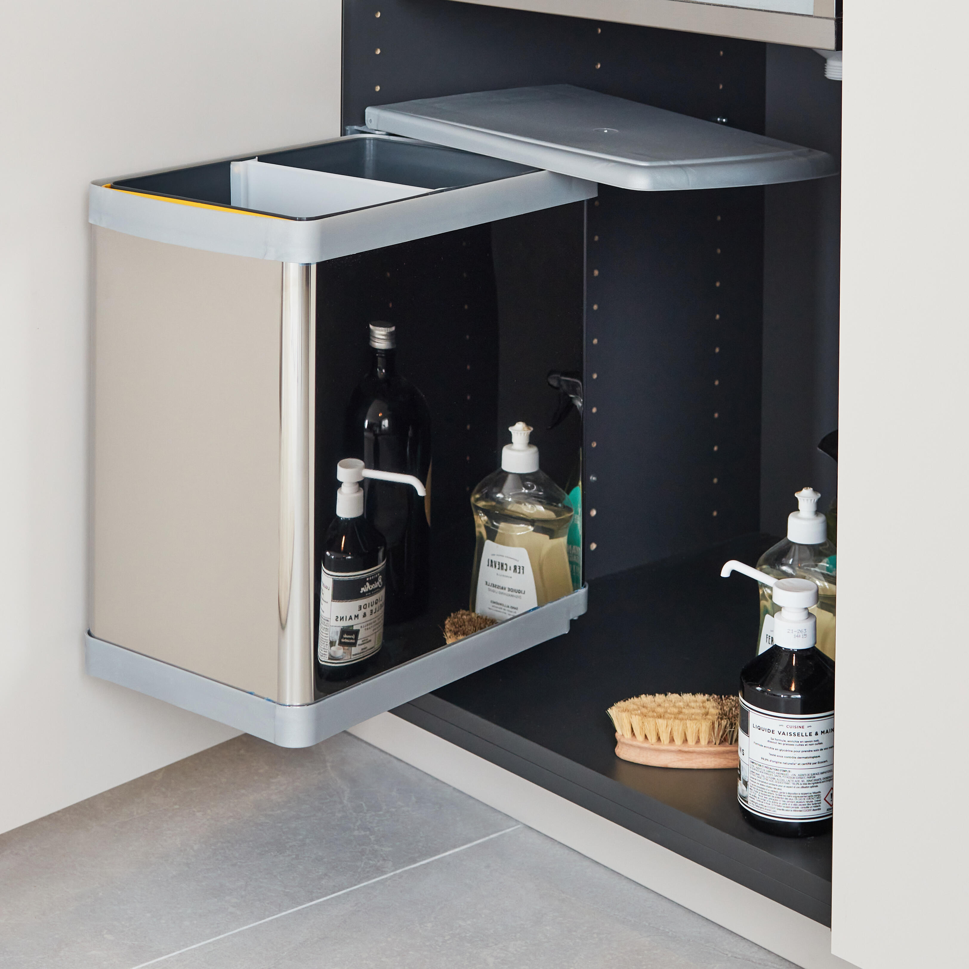 Balde de lixo extraível DELINIA AÇO INOX E PLÁSTICO 23L UNIVERSAL - 2