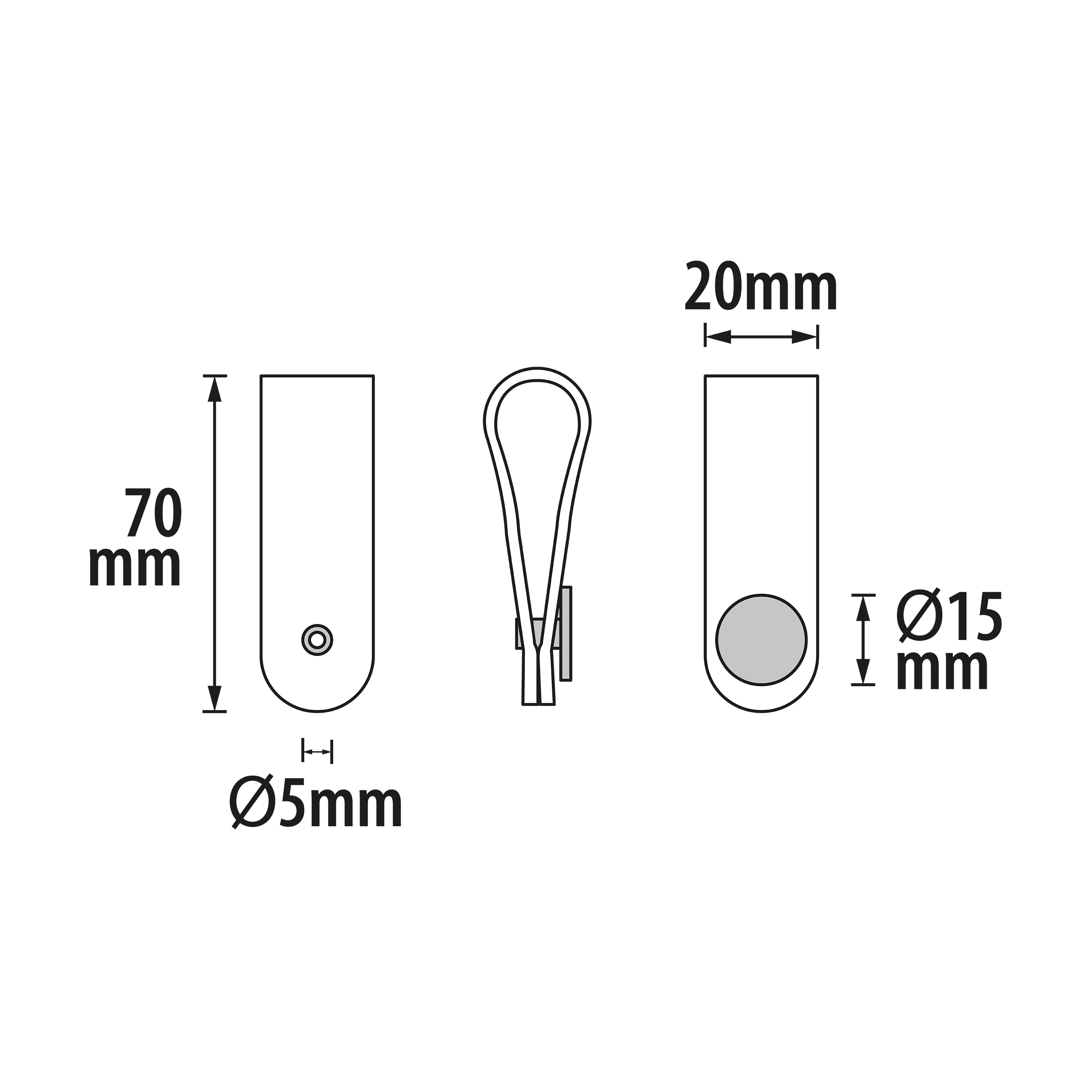 4 Puxadores para móvel couro sintético castanho claro 20x70 mm Inspire Zack - 7