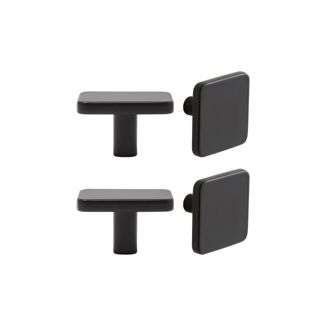 4 pomos INSPIRE de mueble de aluminio pintado de 40x40x25 mm