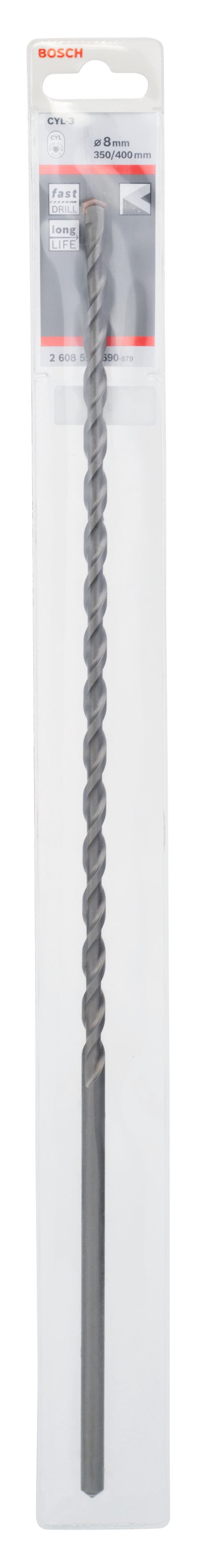 Broca para hormigón enganche cilíndrico ø 8 x l. 400 mm bosch cyl-3