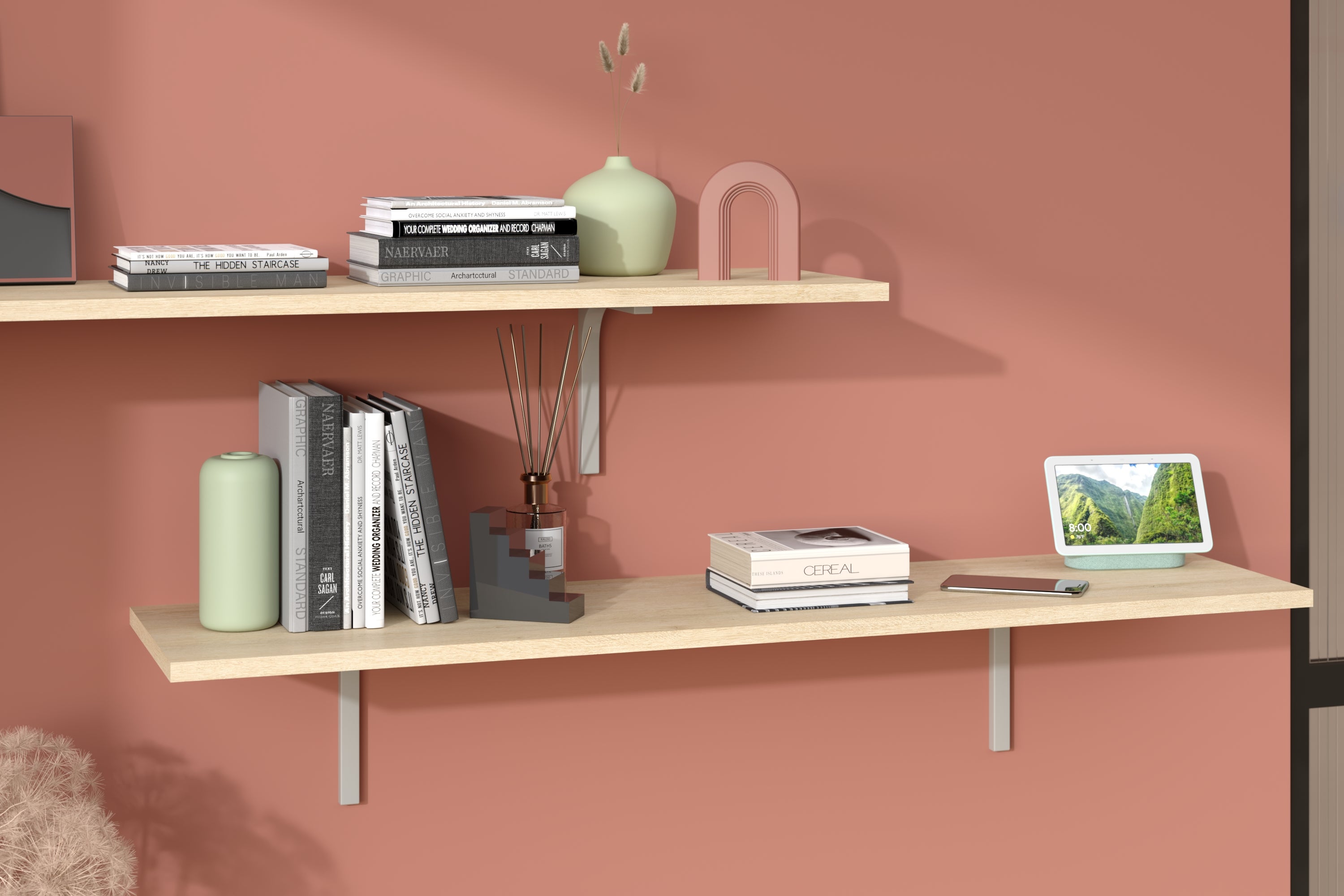 Tablette aggloméré mélaminé chêne naturel, L.250 x l.40 cm x Ep.18 mm - 7