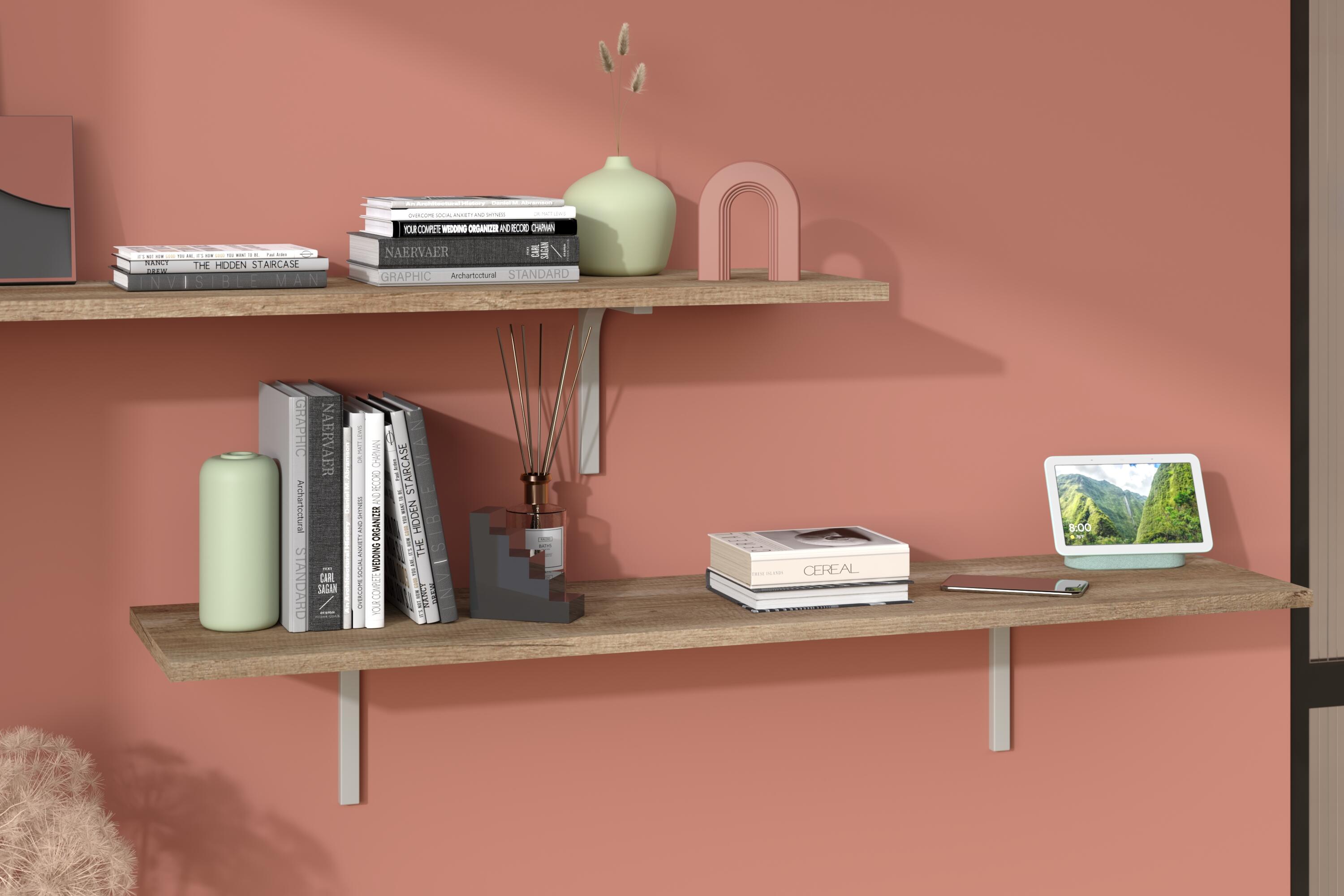 Tablette aggloméré mélaminé chêne authentique, L.250 x l.40 cm x Ep.18 mm - 8