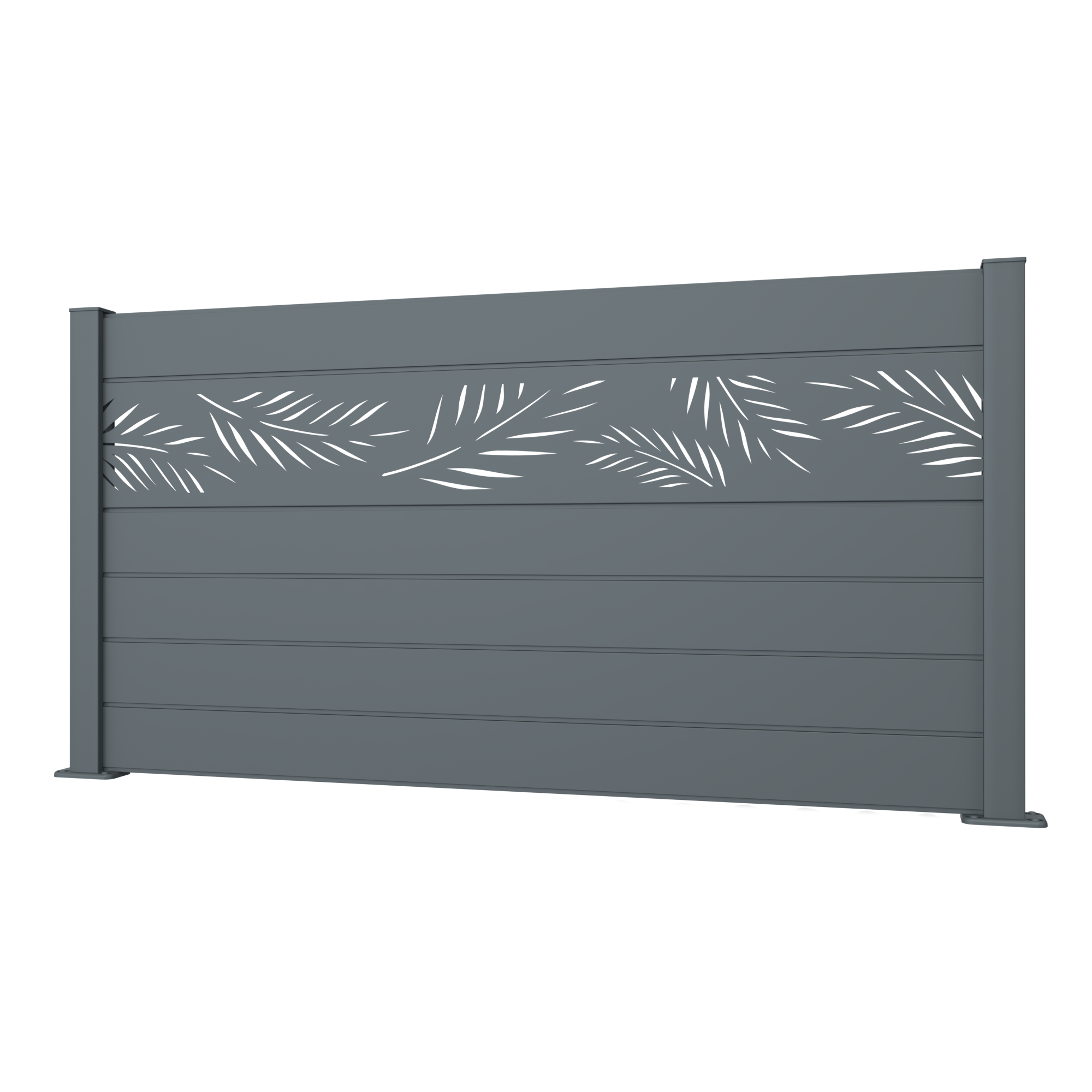 Lame décorative PALME pour clôture CLOSIUM, Gris, l. 200 x H. 30 cm - 2