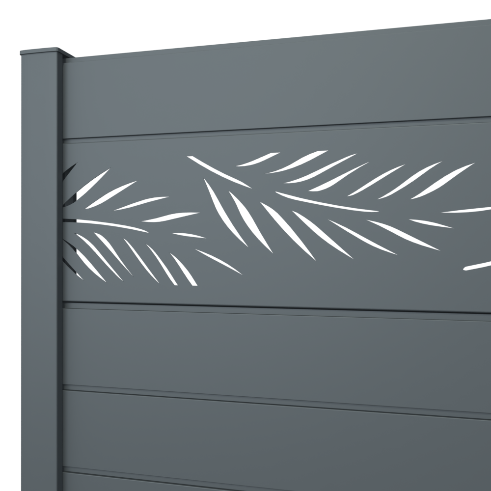 Lame décorative PALME pour clôture CLOSIUM, Gris, l. 200 x H. 30 cm - 4