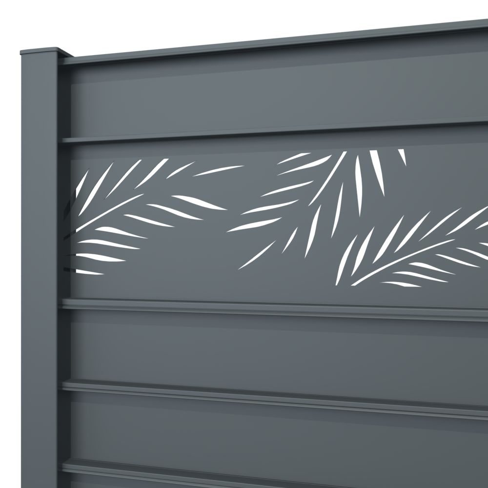 Lame décorative PALME pour clôture CLOSIUM, Gris, l. 200 x H. 30 cm - 3